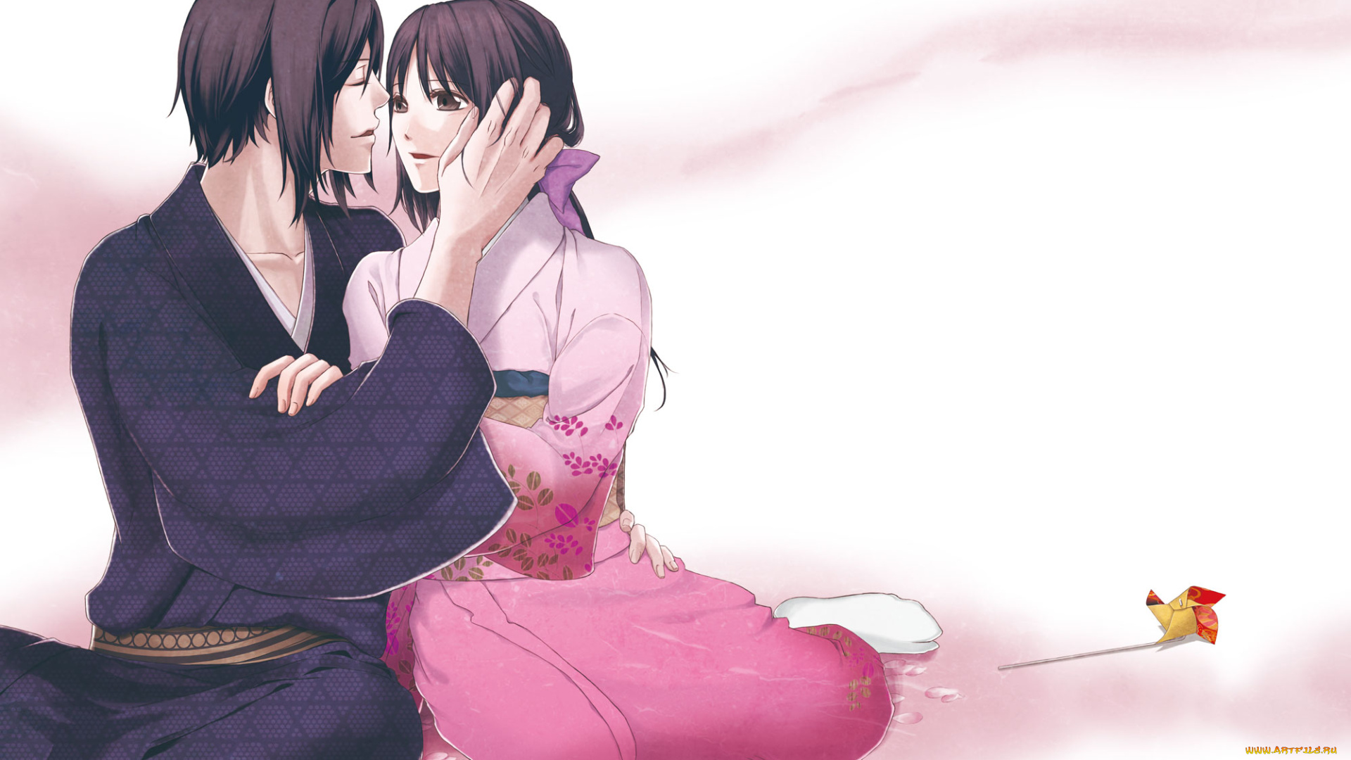 аниме, hakuoki, парень, hakuouki, романтика, пара, девушка