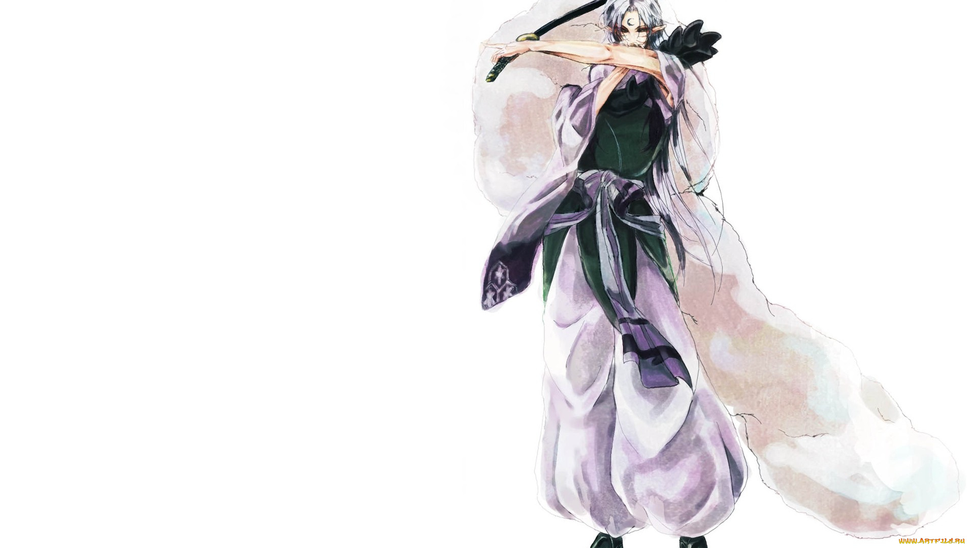 аниме, inuyasha, инуяша, меч, сешимару, арт, фон, демон