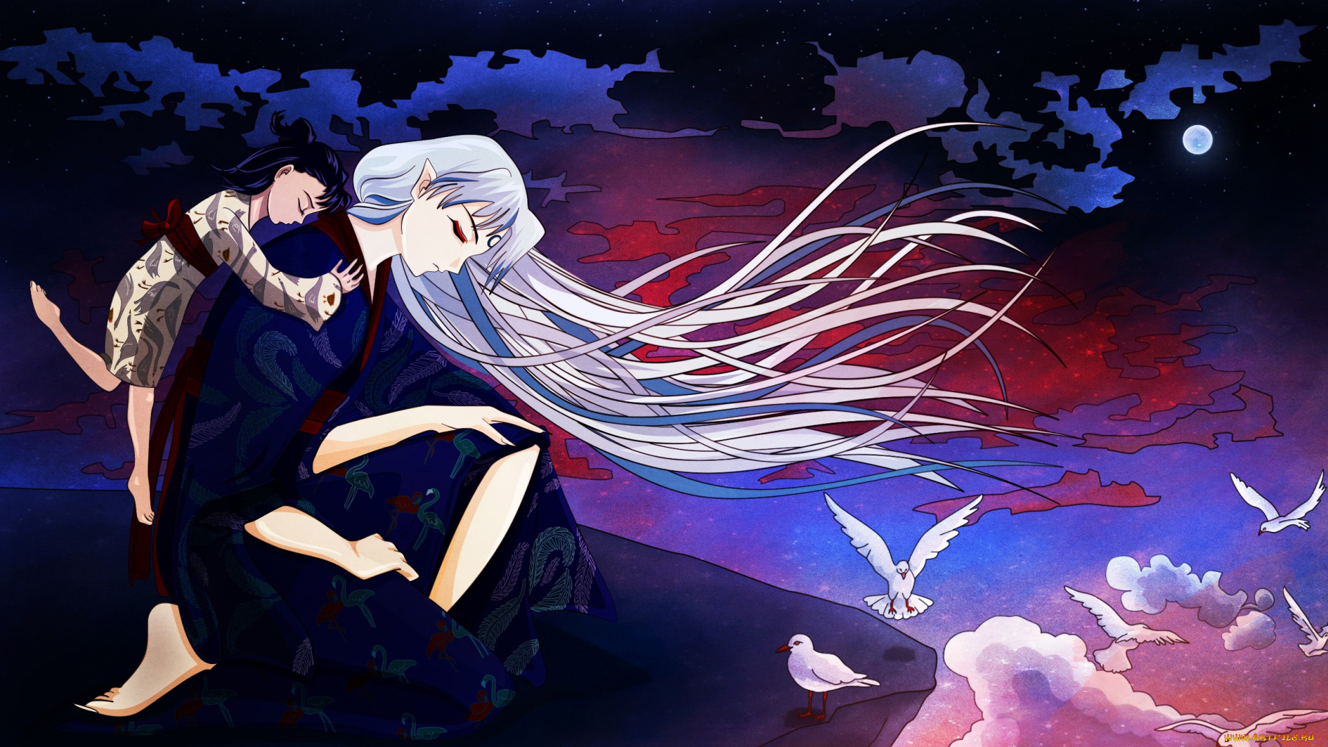 аниме, inuyasha, сешимару, рин, арт