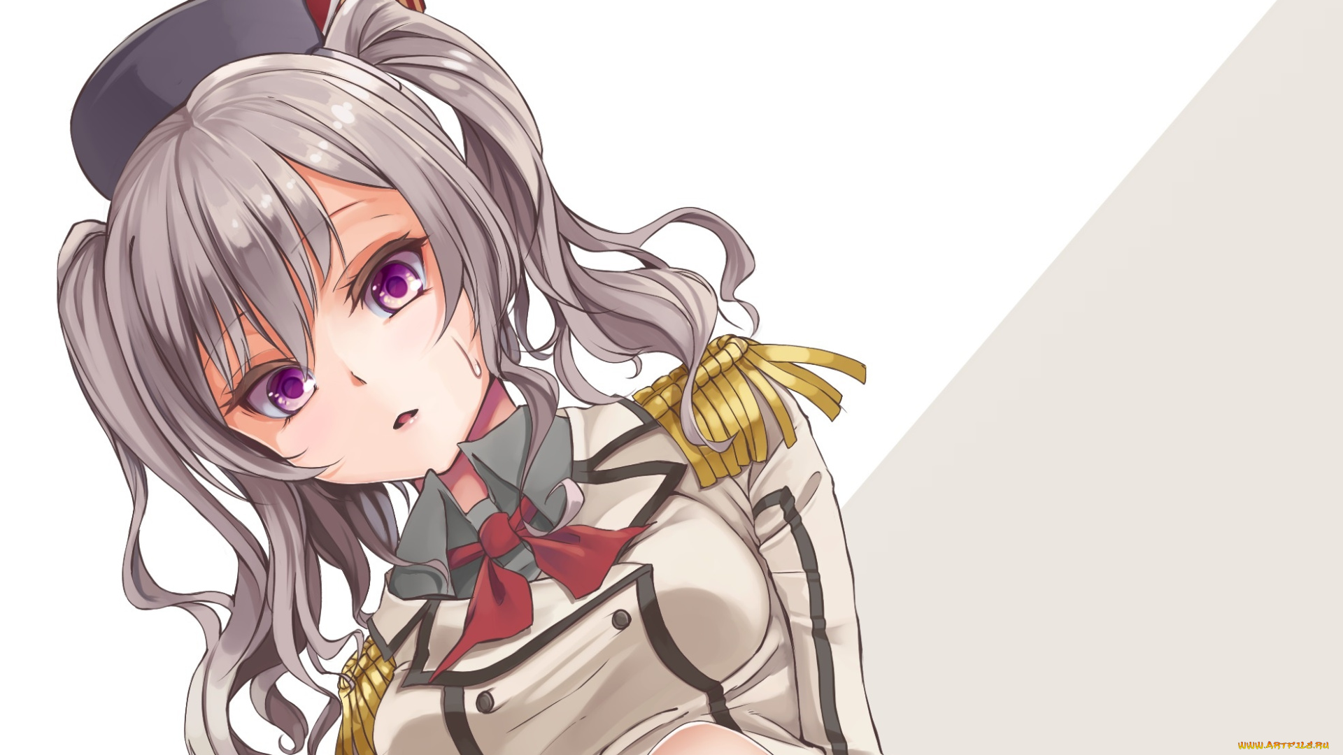 аниме, kantai, collection, девушка, взгляд, фон, униформа