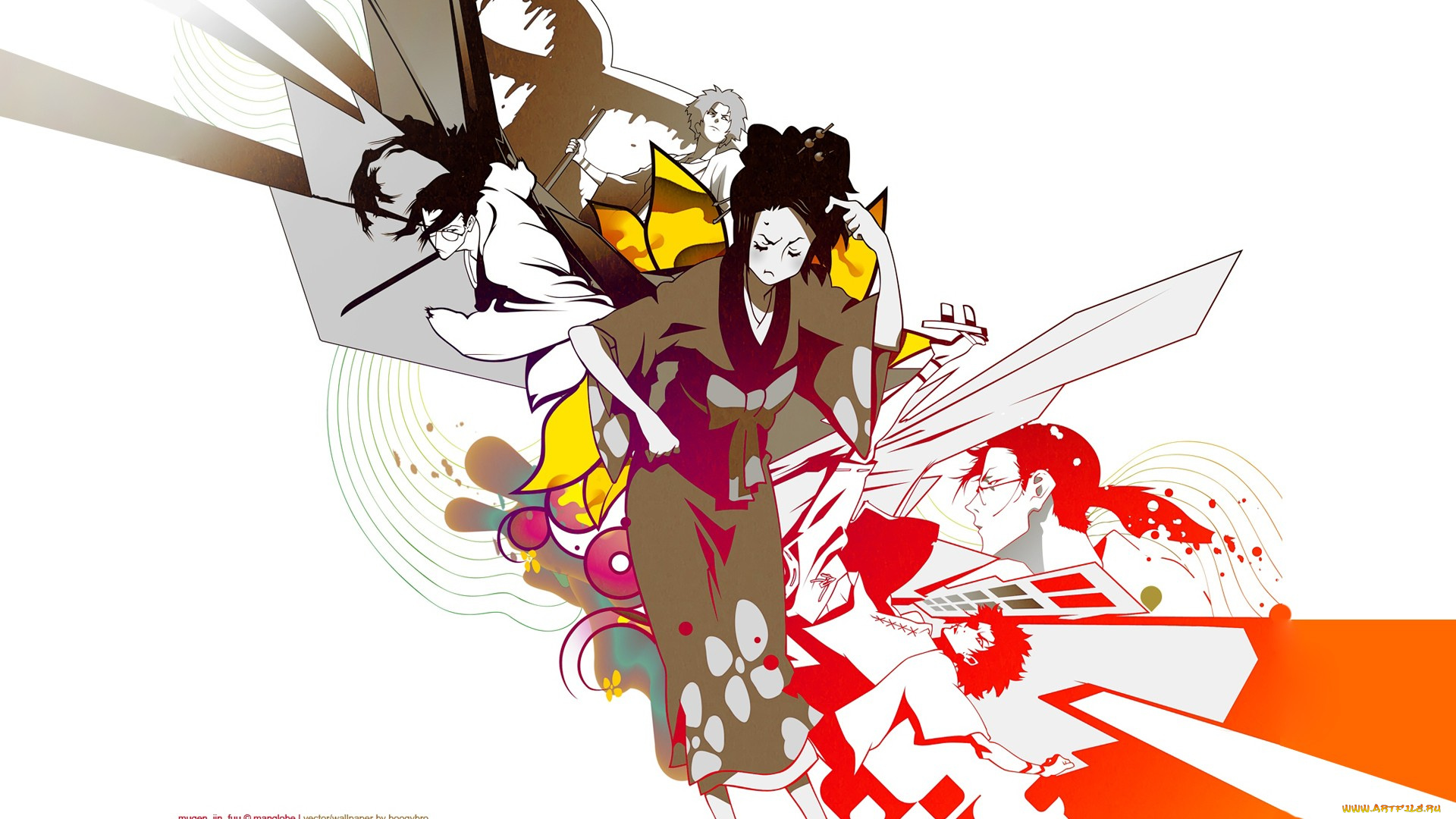 аниме, samurai, champloo, фуу, муген, дзин