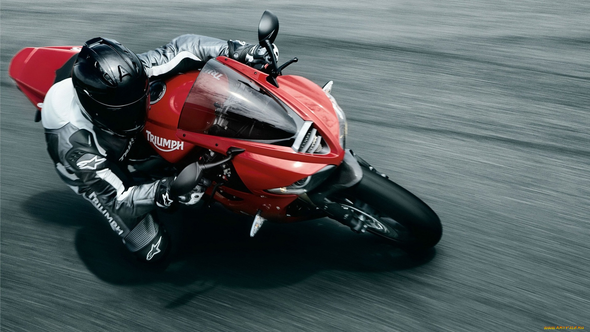 мотоциклы, triumph, поворот, наклон, мотоциклист, скорость, триумф