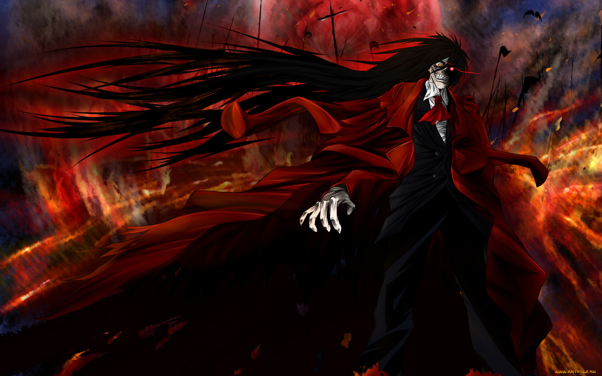 аниме, hellsing, безумие, alucard, vampire
