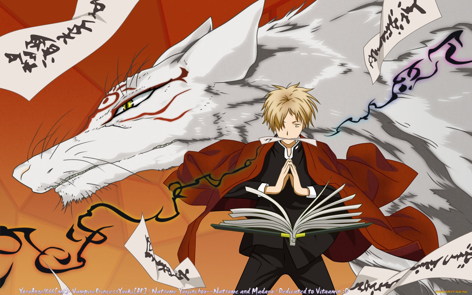 аниме, natsume, yuujinchou, арт, мияко-сенсей, натцуме