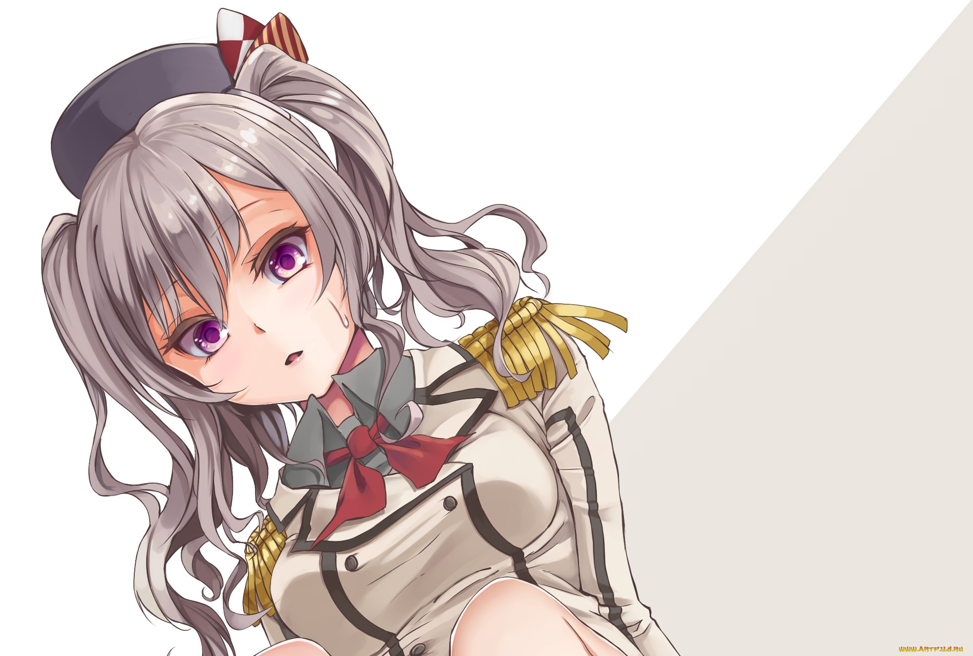 аниме, kantai, collection, девушка, взгляд, фон, униформа