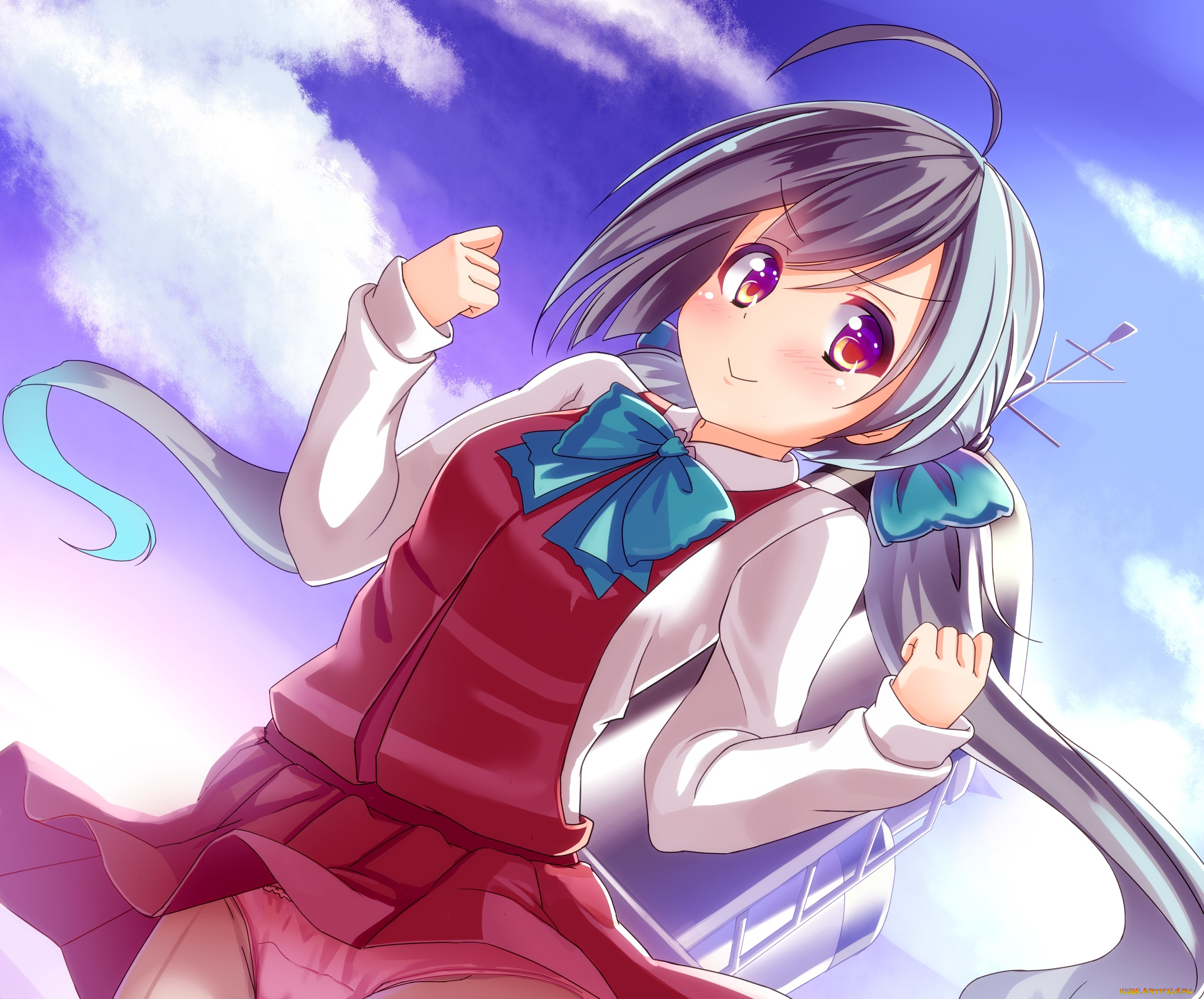 аниме, kantai, collection, девушка, взгляд, фон