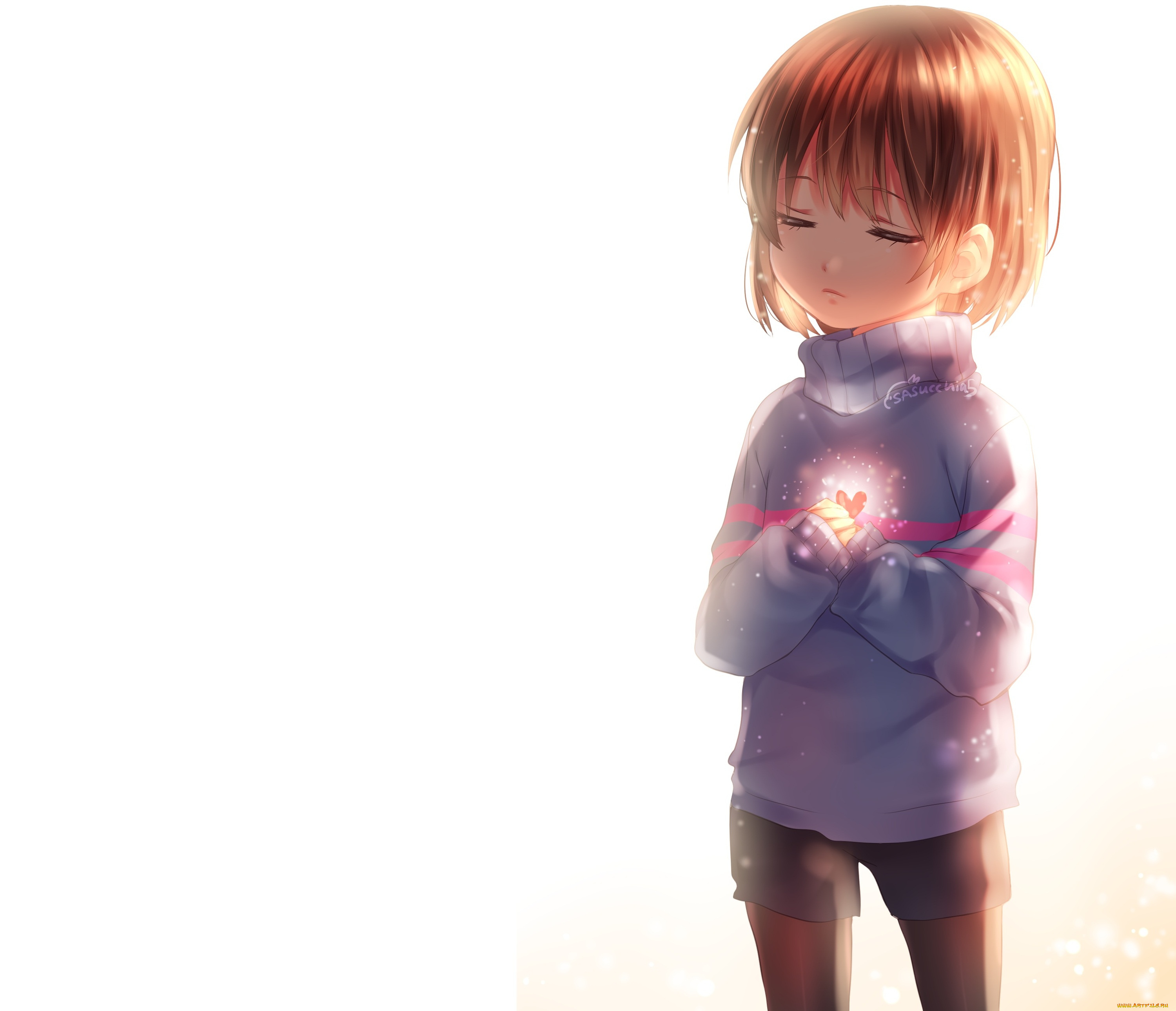 аниме, unknown, , другое, frisk, undertale, девочка, фон, арт, sasucchi95