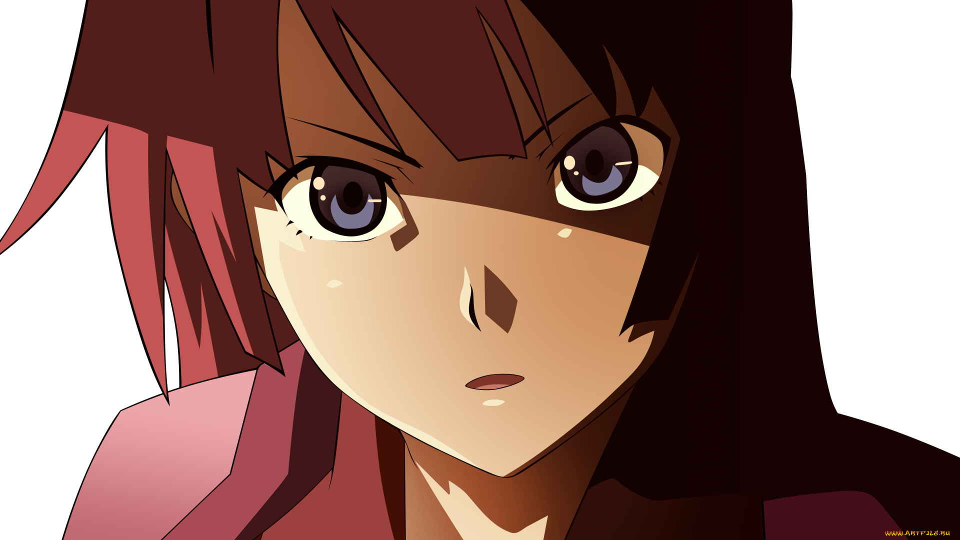 аниме, bakemonogatari, фон, девушка, взгляд