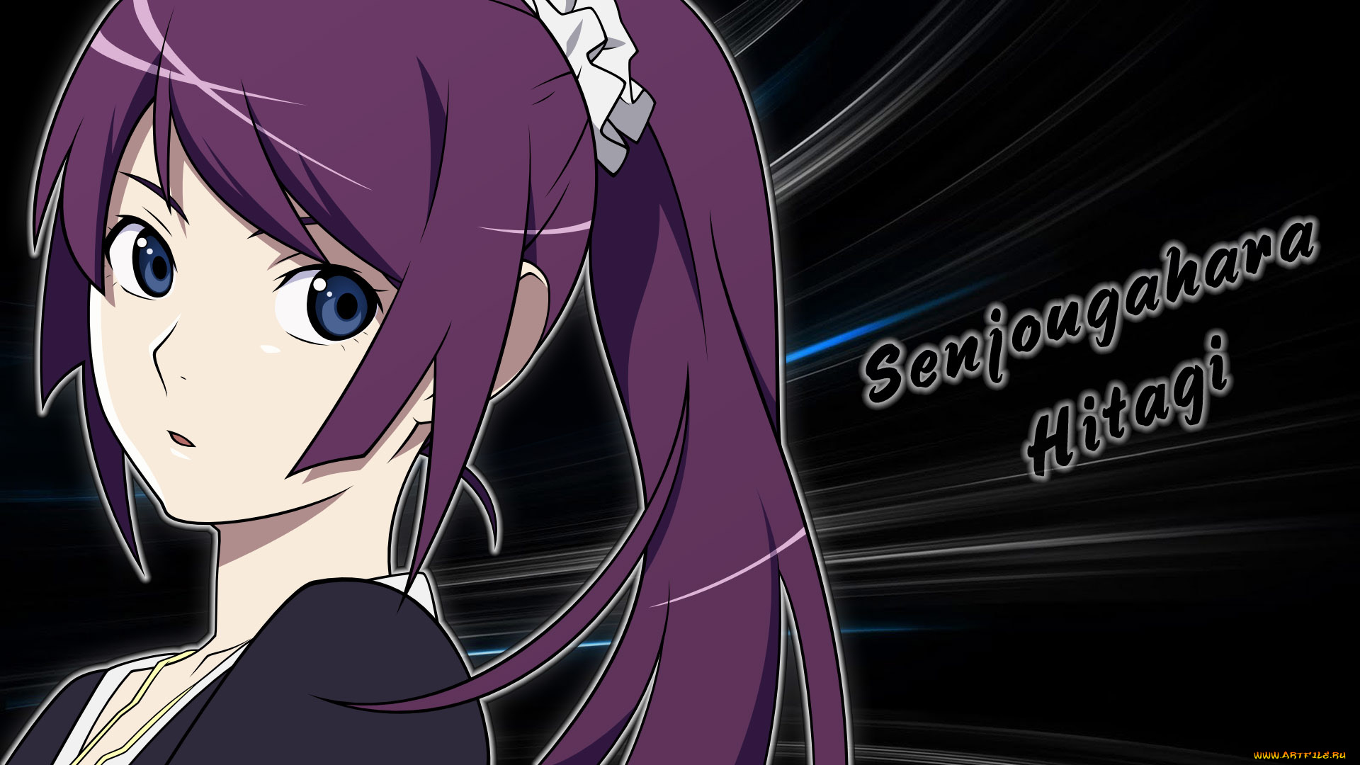 аниме, bakemonogatari, фон, взгляд, девушка