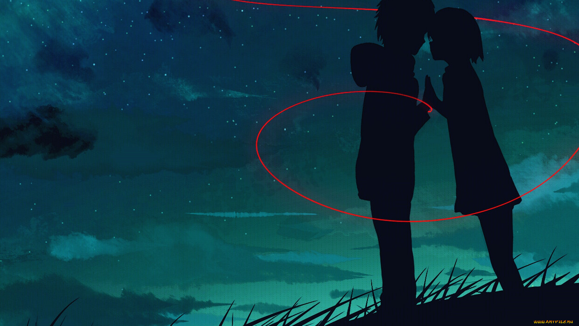 аниме, kimi, no, na, wa, взгляд, девушка, парень, фон
