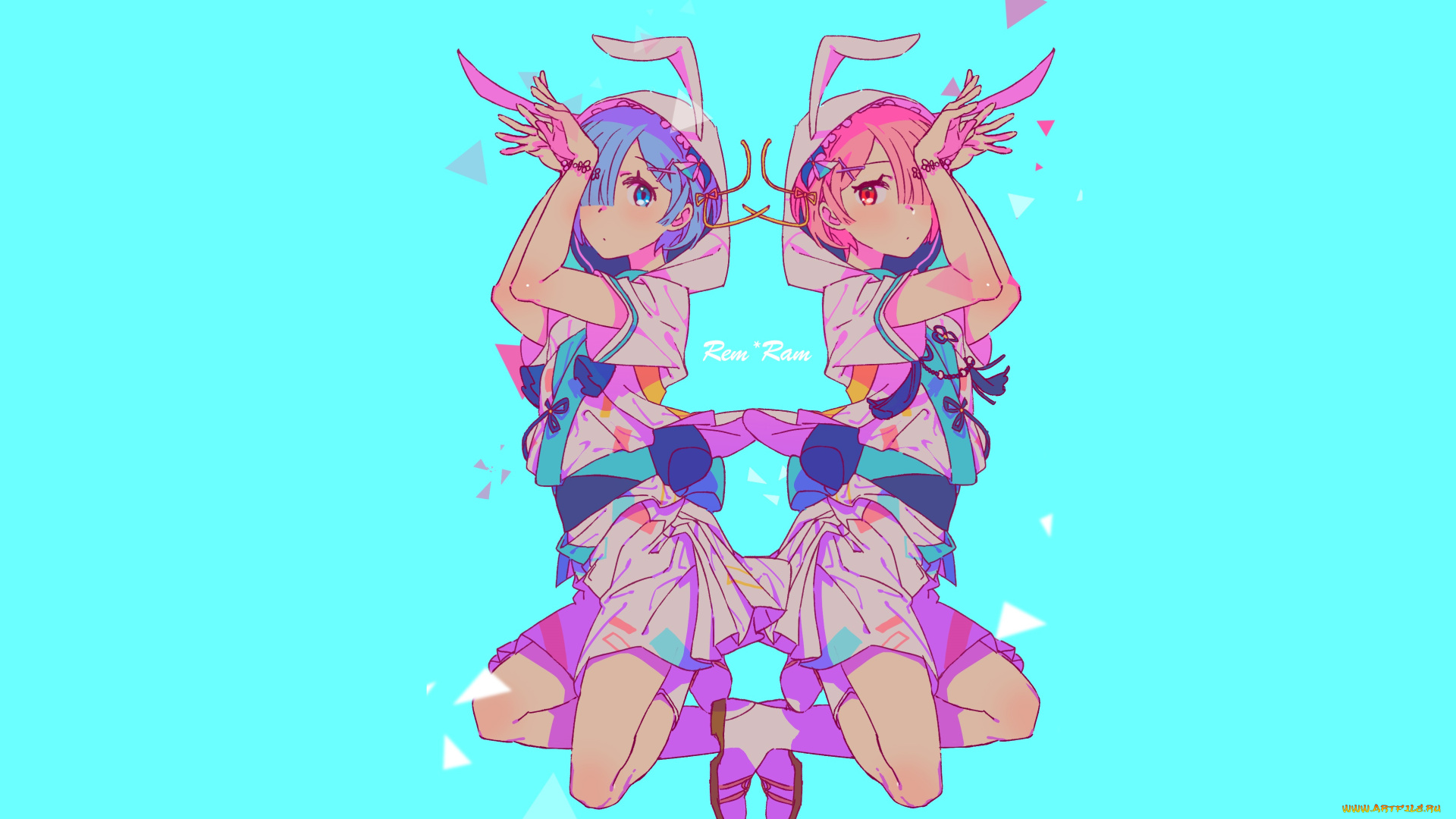 аниме, re, , zero, kara, hajimeru, isekai, seikatsu, ram, rem