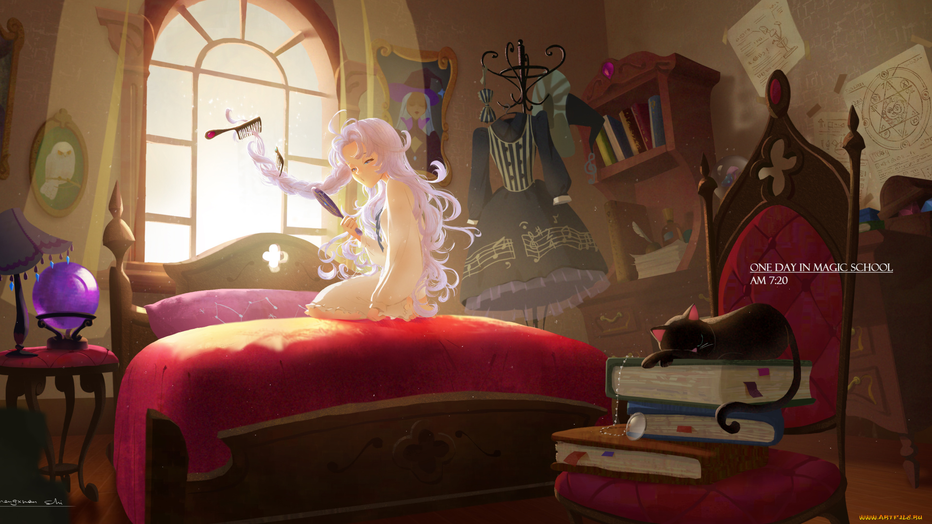 аниме, unknown, , другое, девочка, комната