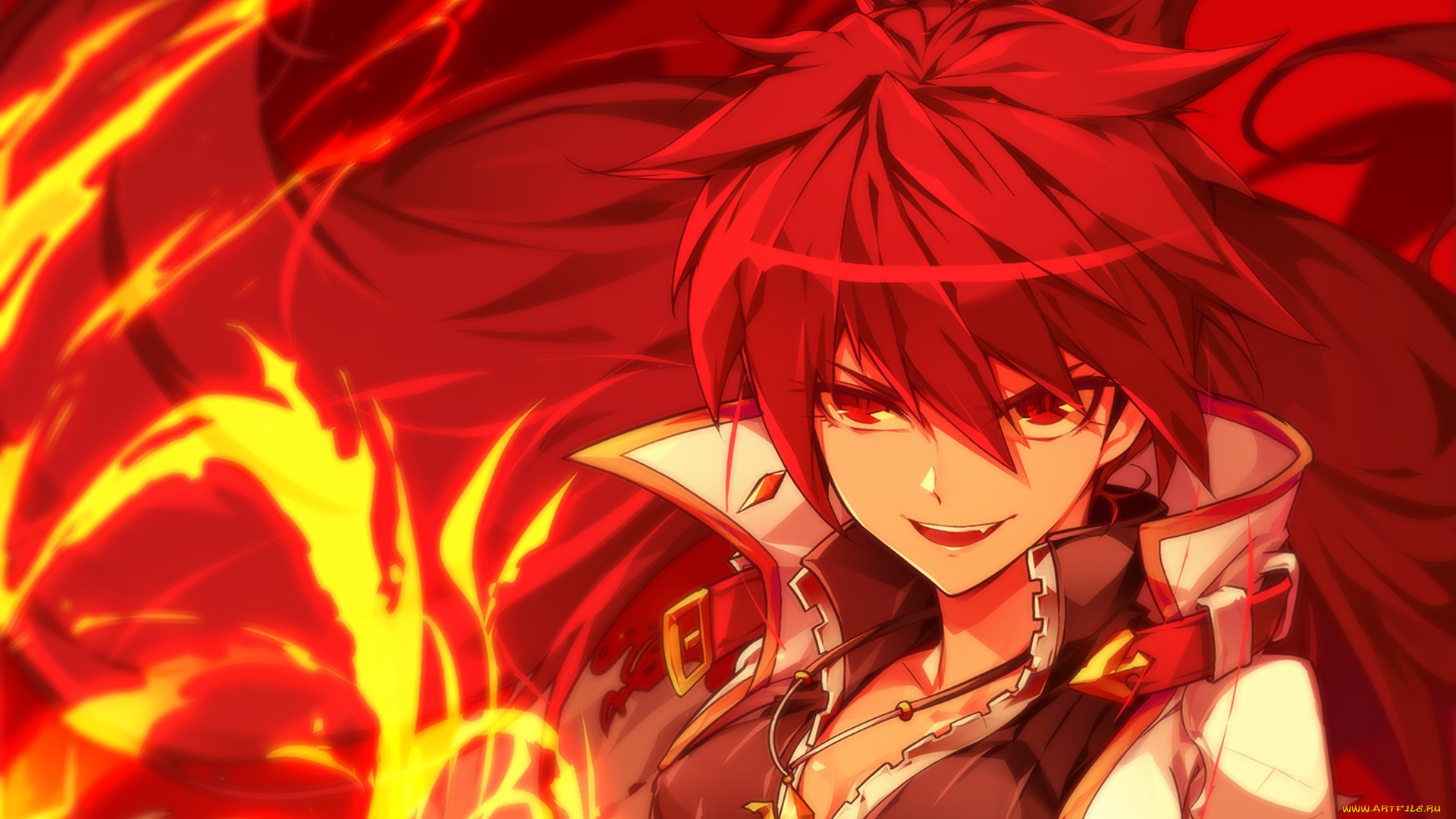 elsword, аниме, фон, взгляд, девушка