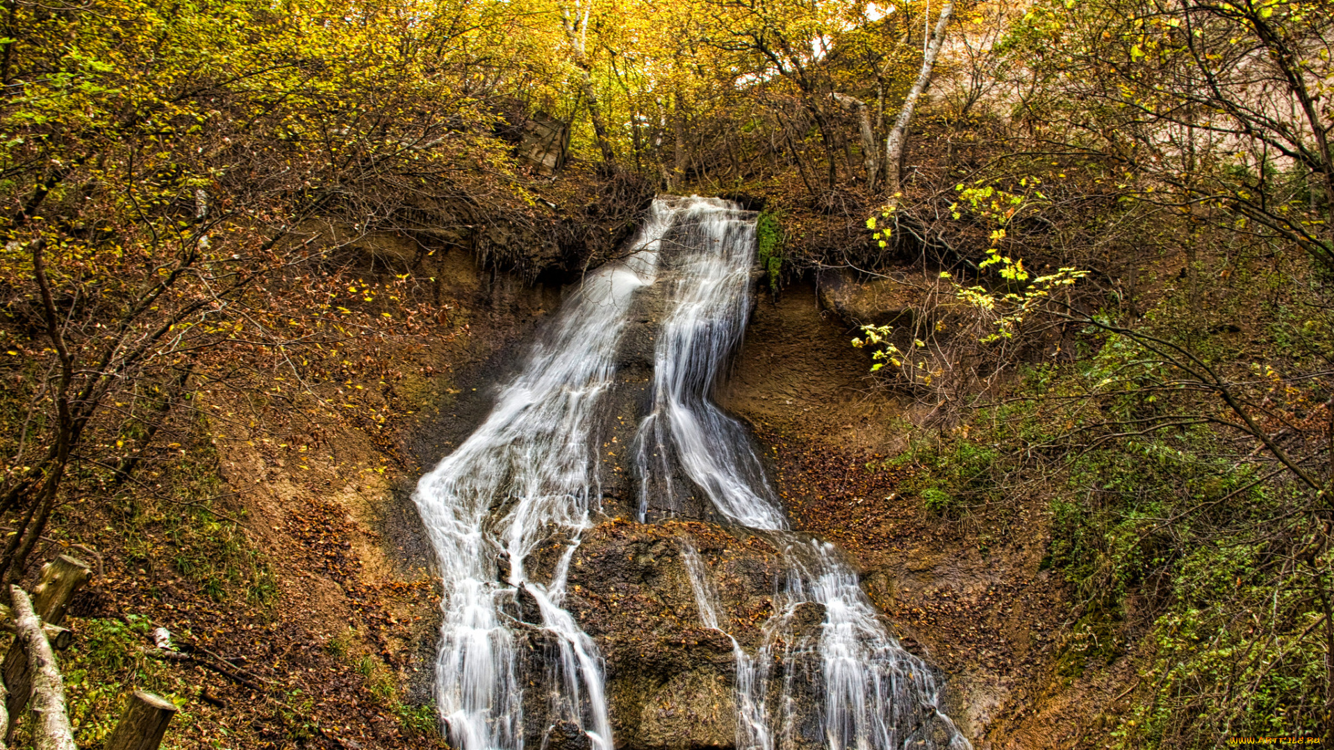 природа, водопады, лес, река, водопад