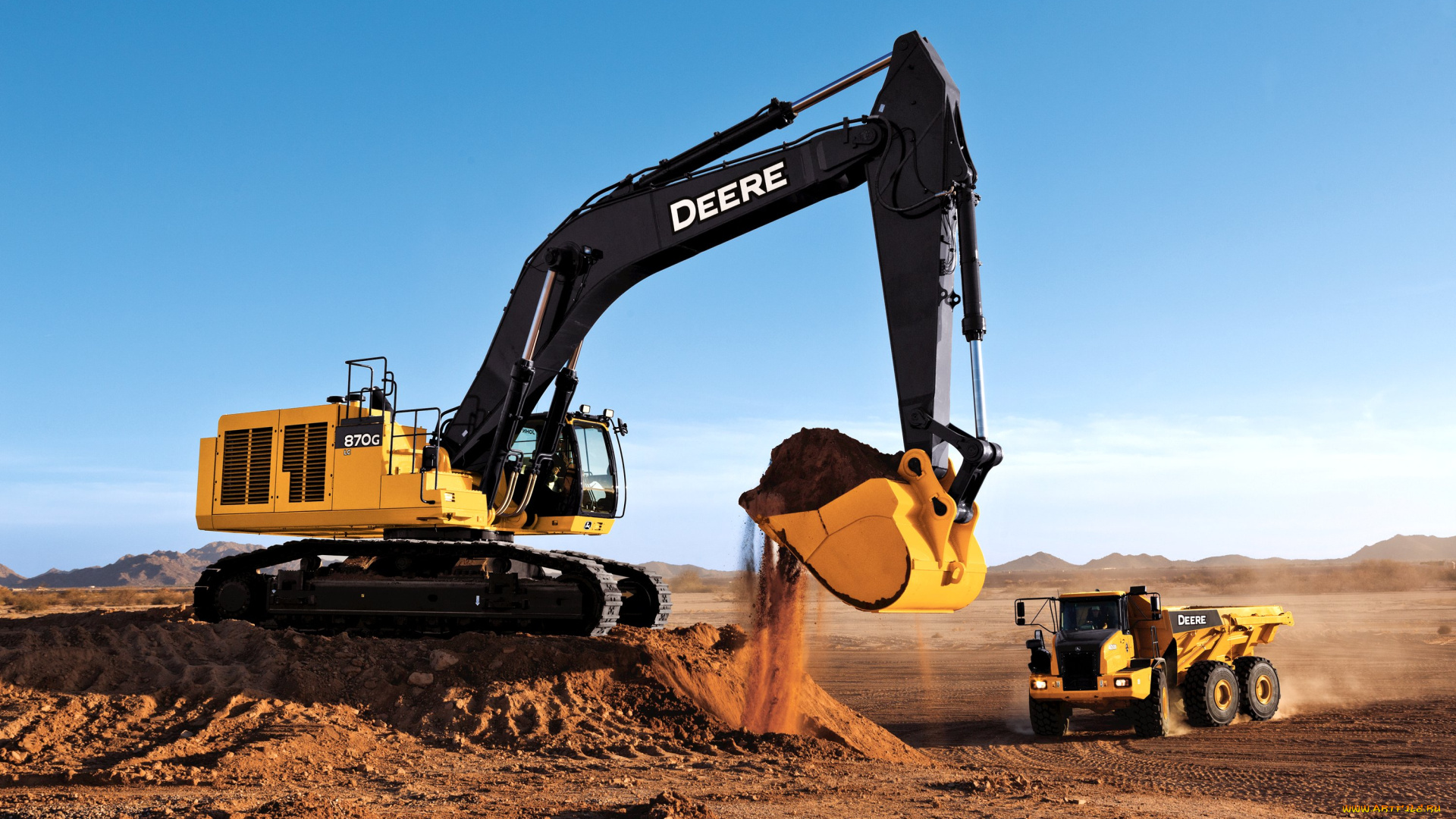техника, экскаваторы, john, deere