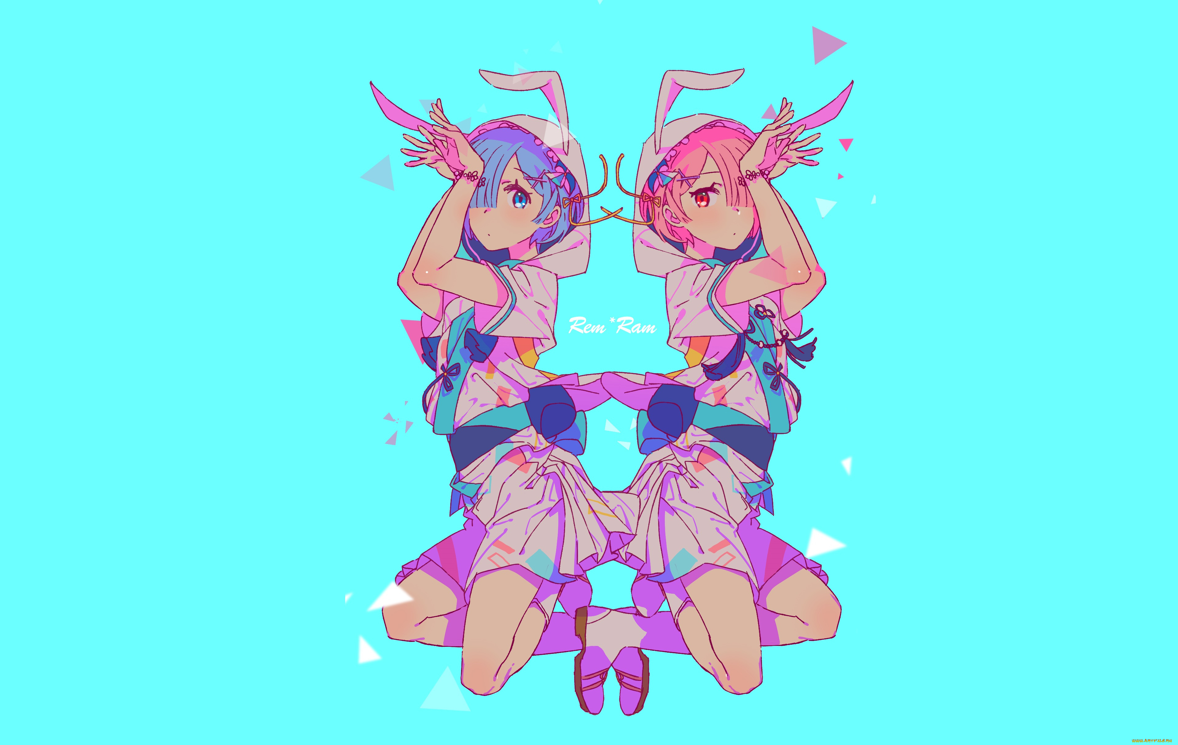 аниме, re, , zero, kara, hajimeru, isekai, seikatsu, ram, rem