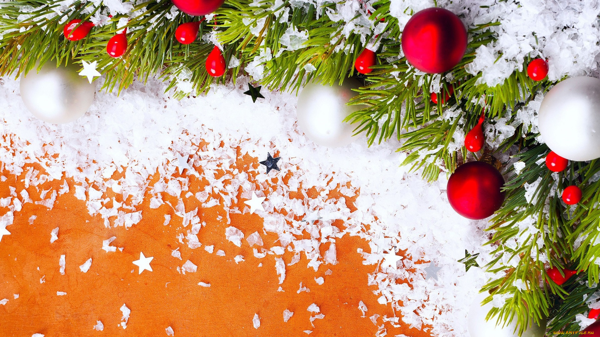 праздничные, шары, red, новый, год, snow, merry, christmas, star, звезда, красный, снег, белый, елка, tree, рождество, украшения, holiday, celebration, настроение, оранжевый, decoration