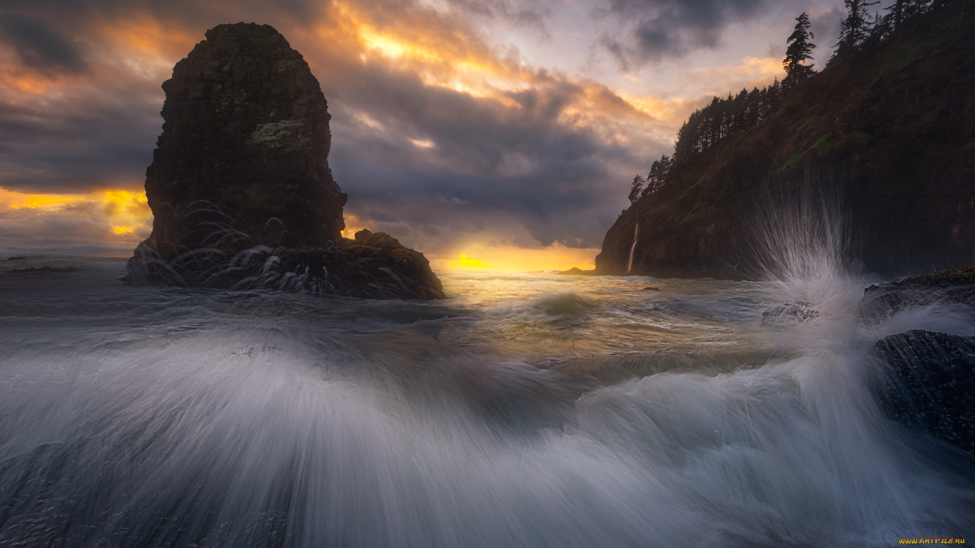 природа, побережье, простор