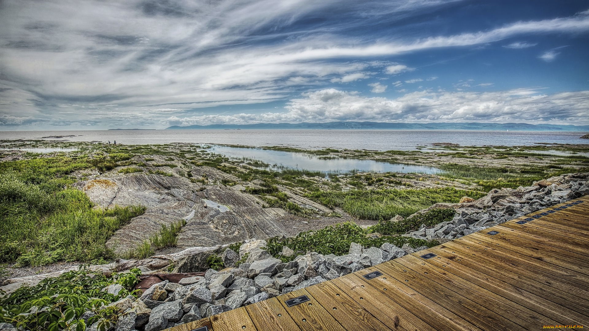 природа, побережье, простор