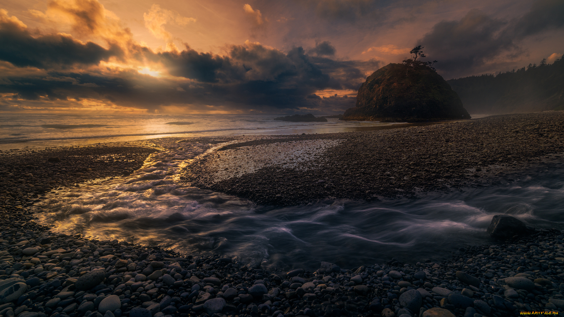 природа, побережье, простор