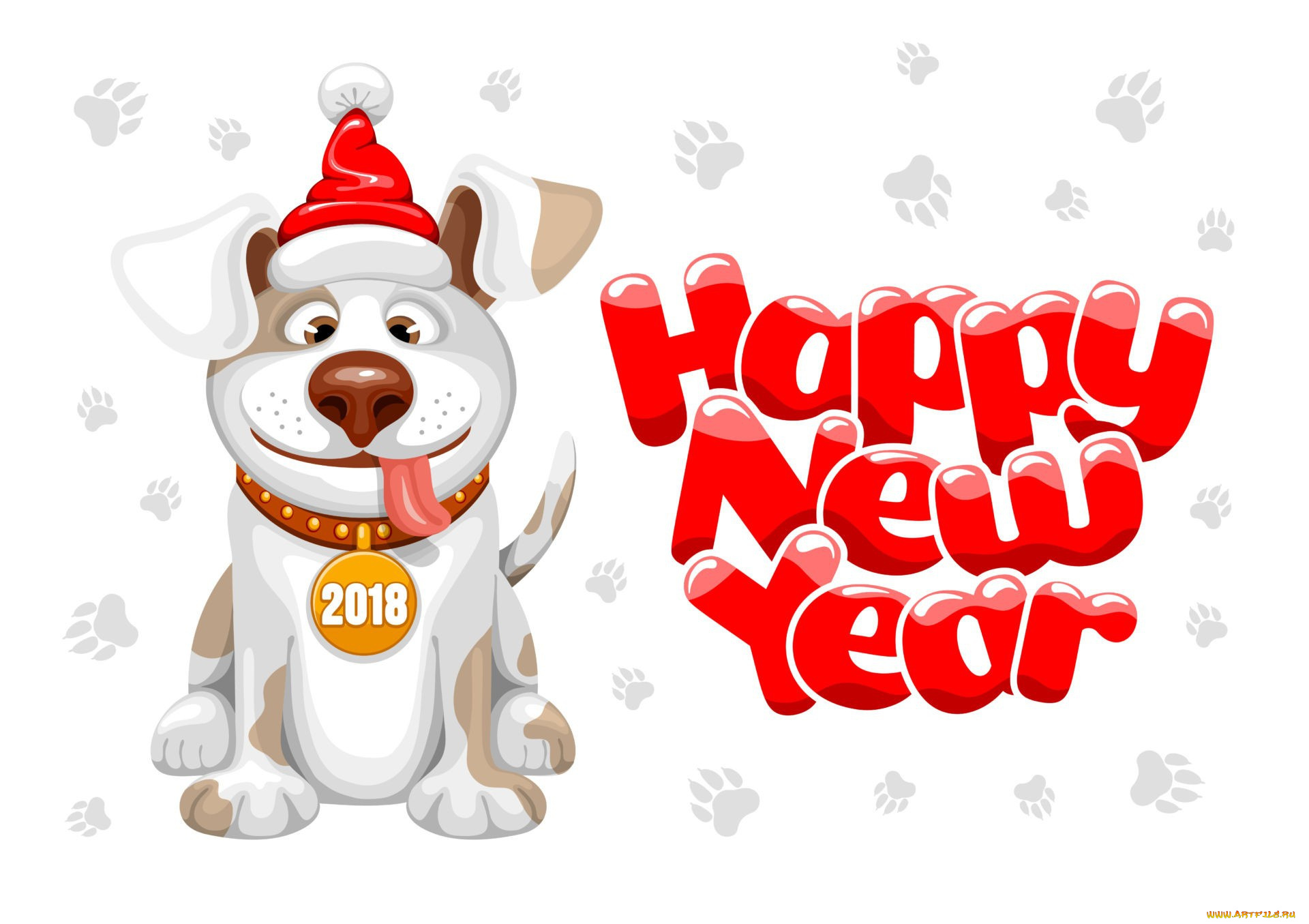 праздничные, векторная, графика, , новый, год, new, year, новый, год, dog, собака, праздник, 2018