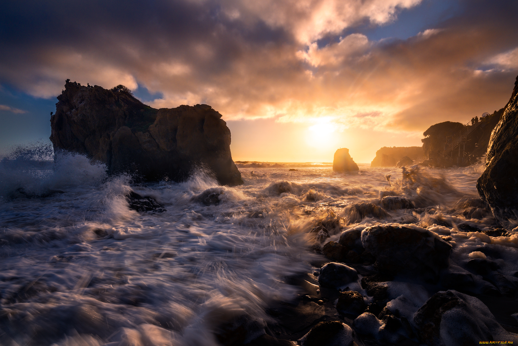 природа, побережье, простор