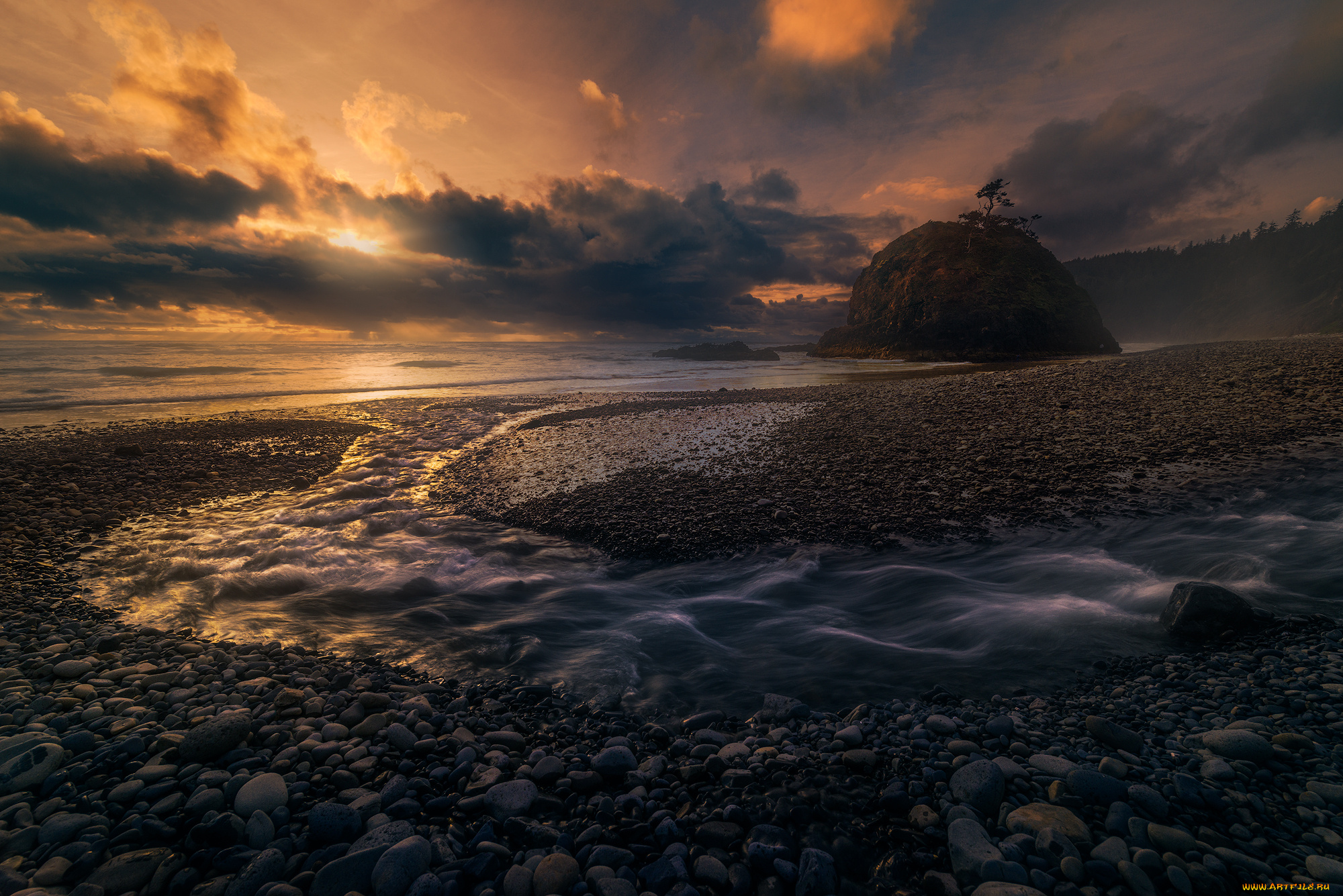 природа, побережье, простор