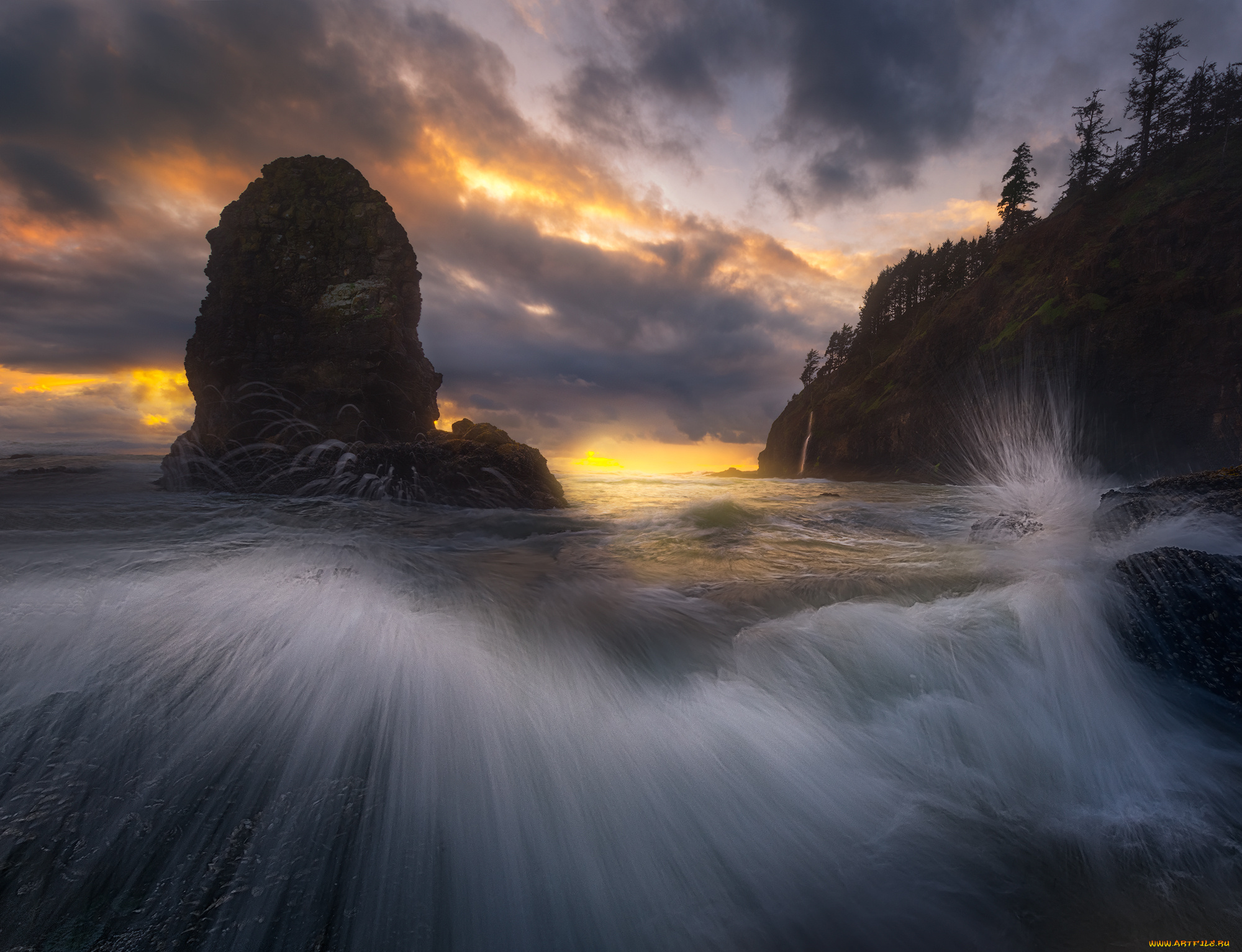 природа, побережье, простор