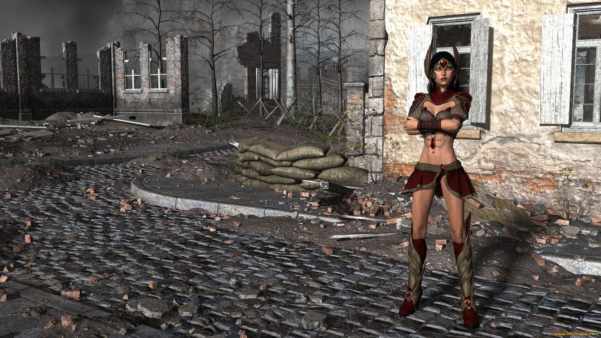 3д, графика, фантазия, , fantasy, фон, взгляд, девушка