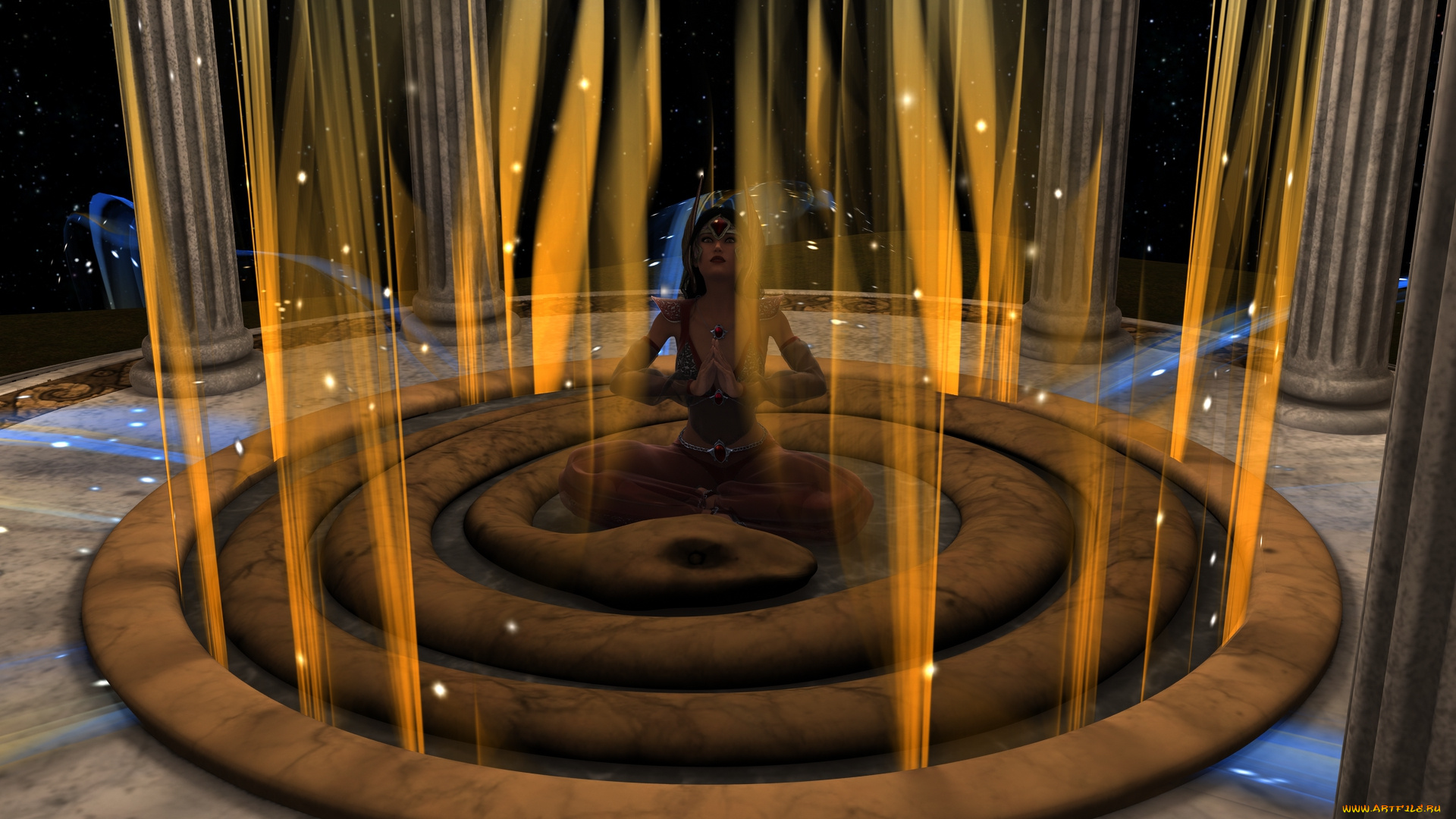 3д, графика, фантазия, , fantasy, фон, взгляд, девушка