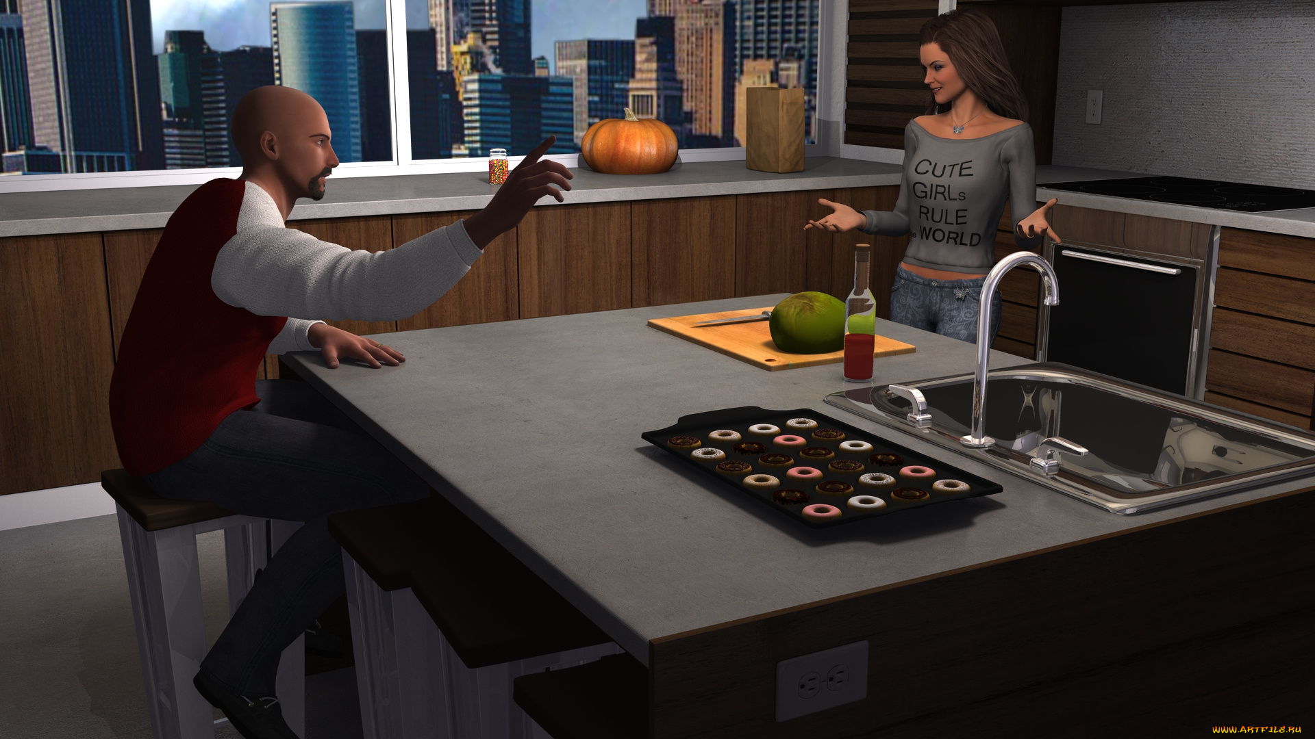 3д, графика, люди, , people, фон, взгляд, девушка