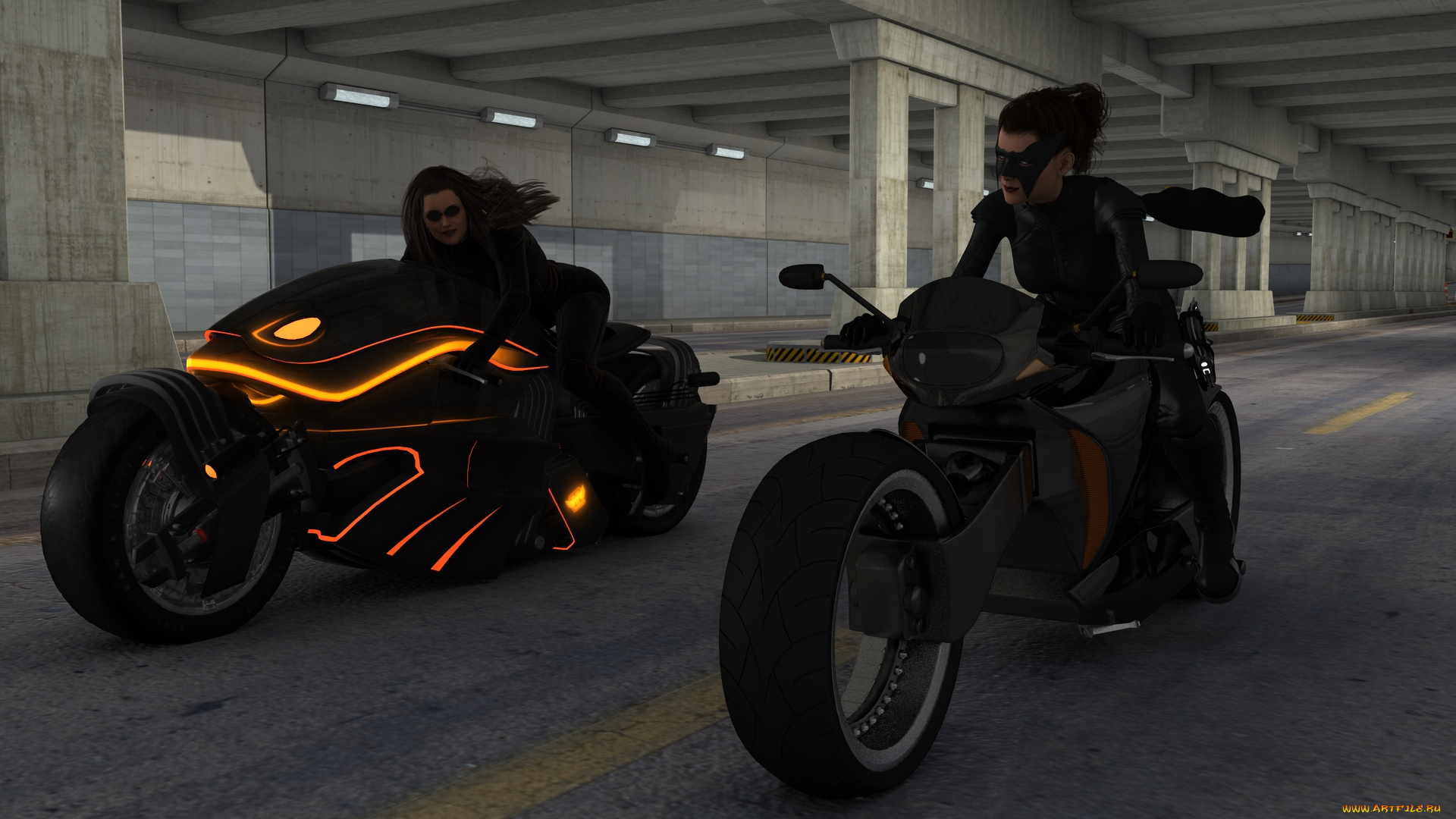 3д, графика, люди-авто, мото, , people-, car, , , moto, фон, взгляд, девушки