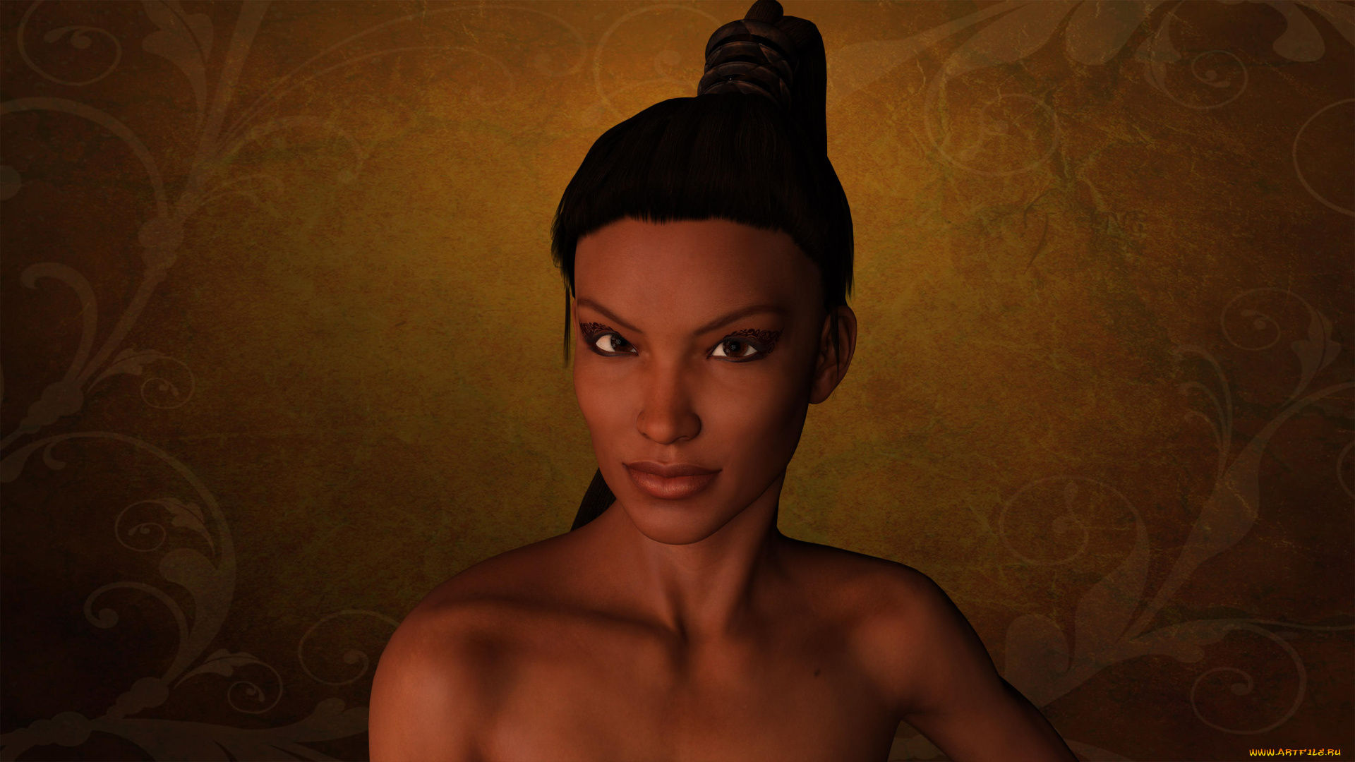 3д, графика, портрет, , portraits, фон, девушка, взгляд