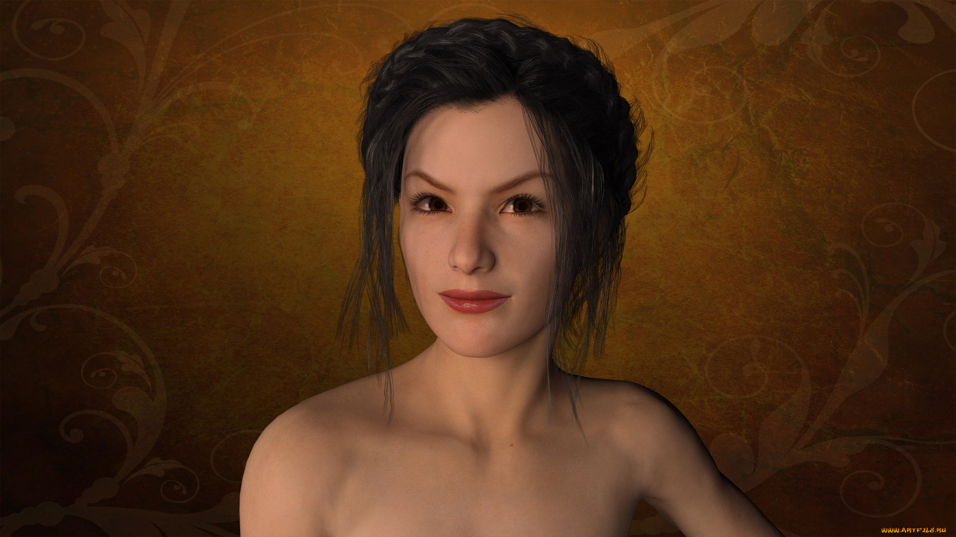 3д, графика, портрет, , portraits, взгляд, фон, девушка