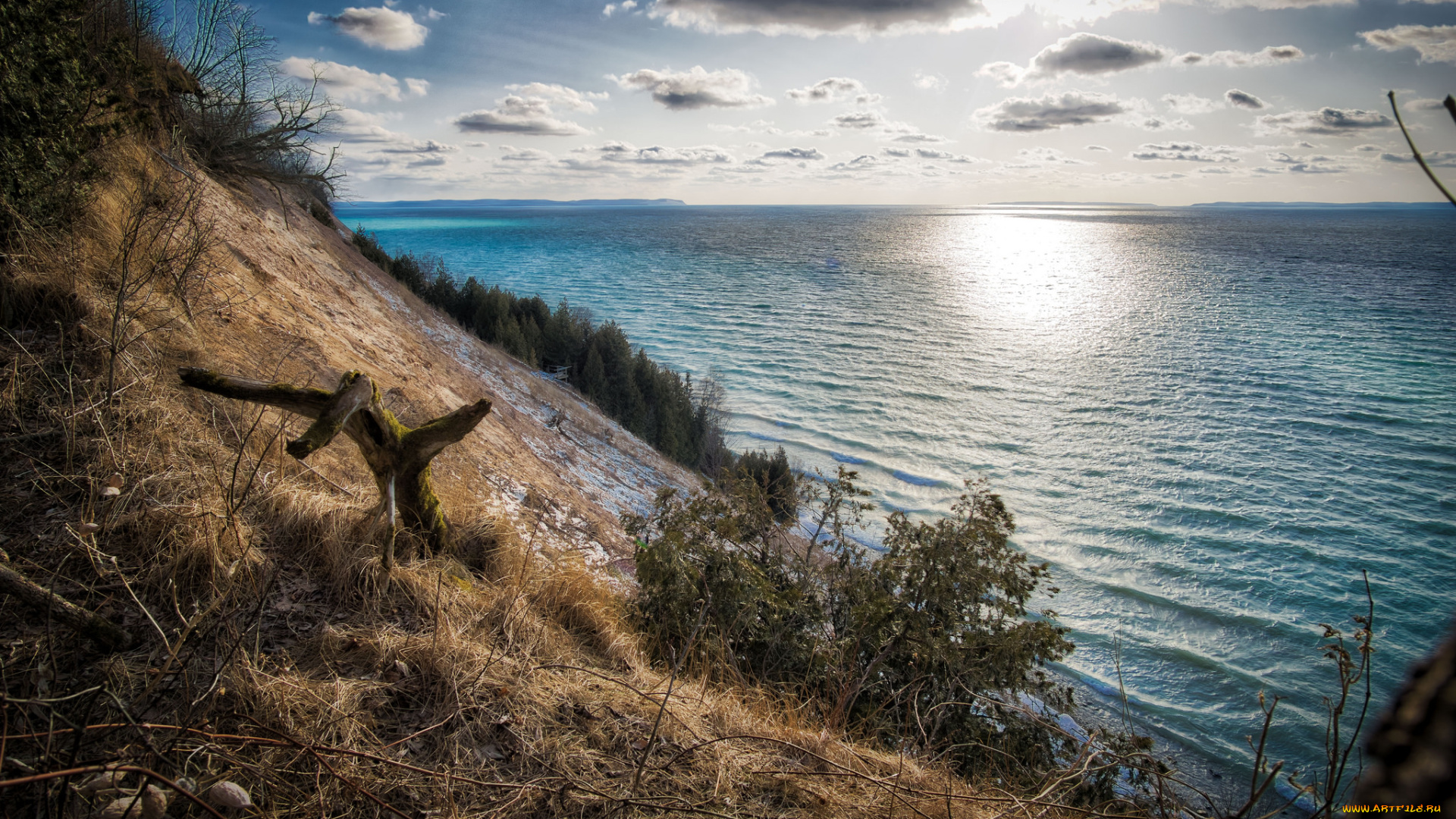 природа, побережье, простор