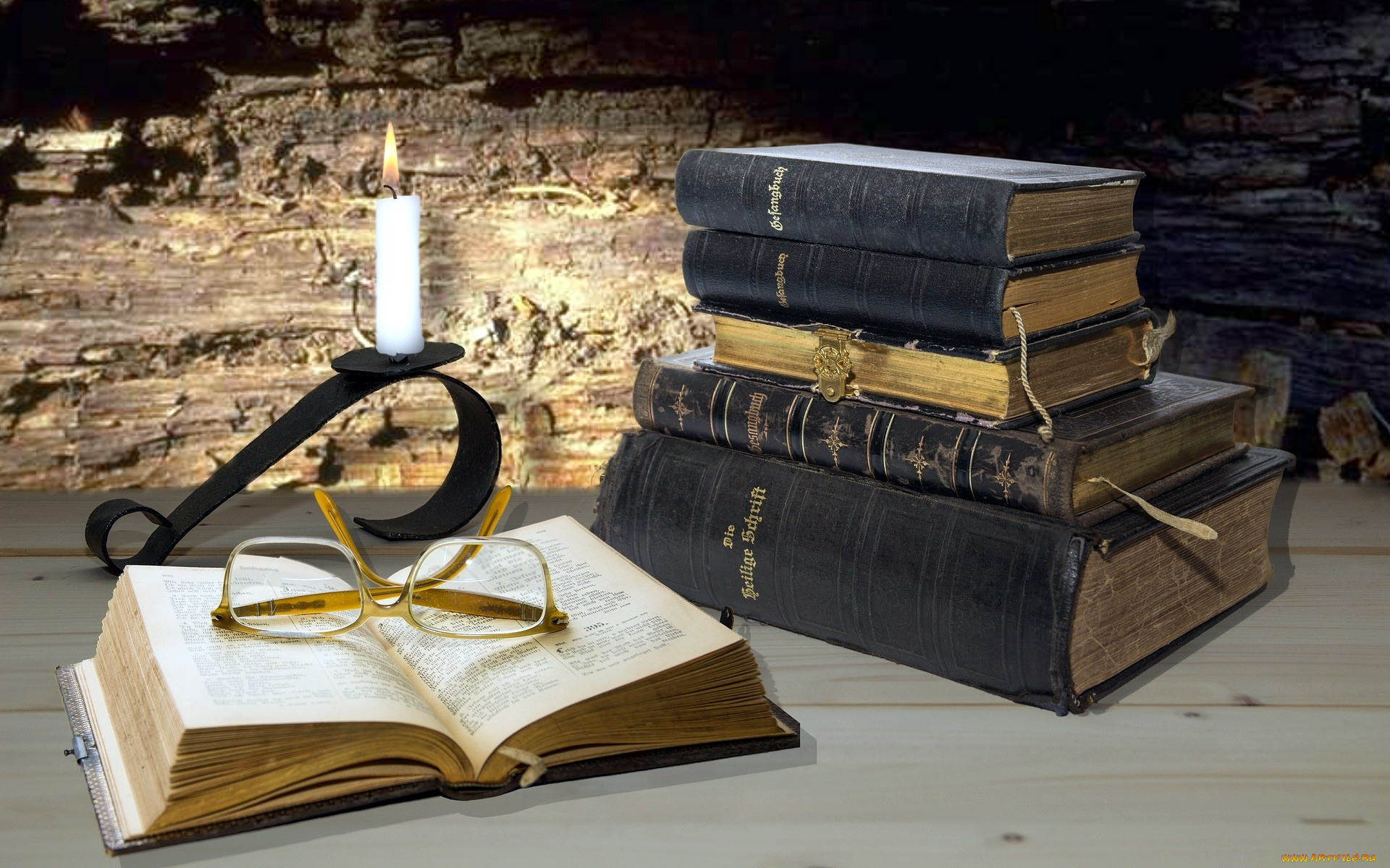 разное, канцелярия, , книги, фолианты, очки, свеча