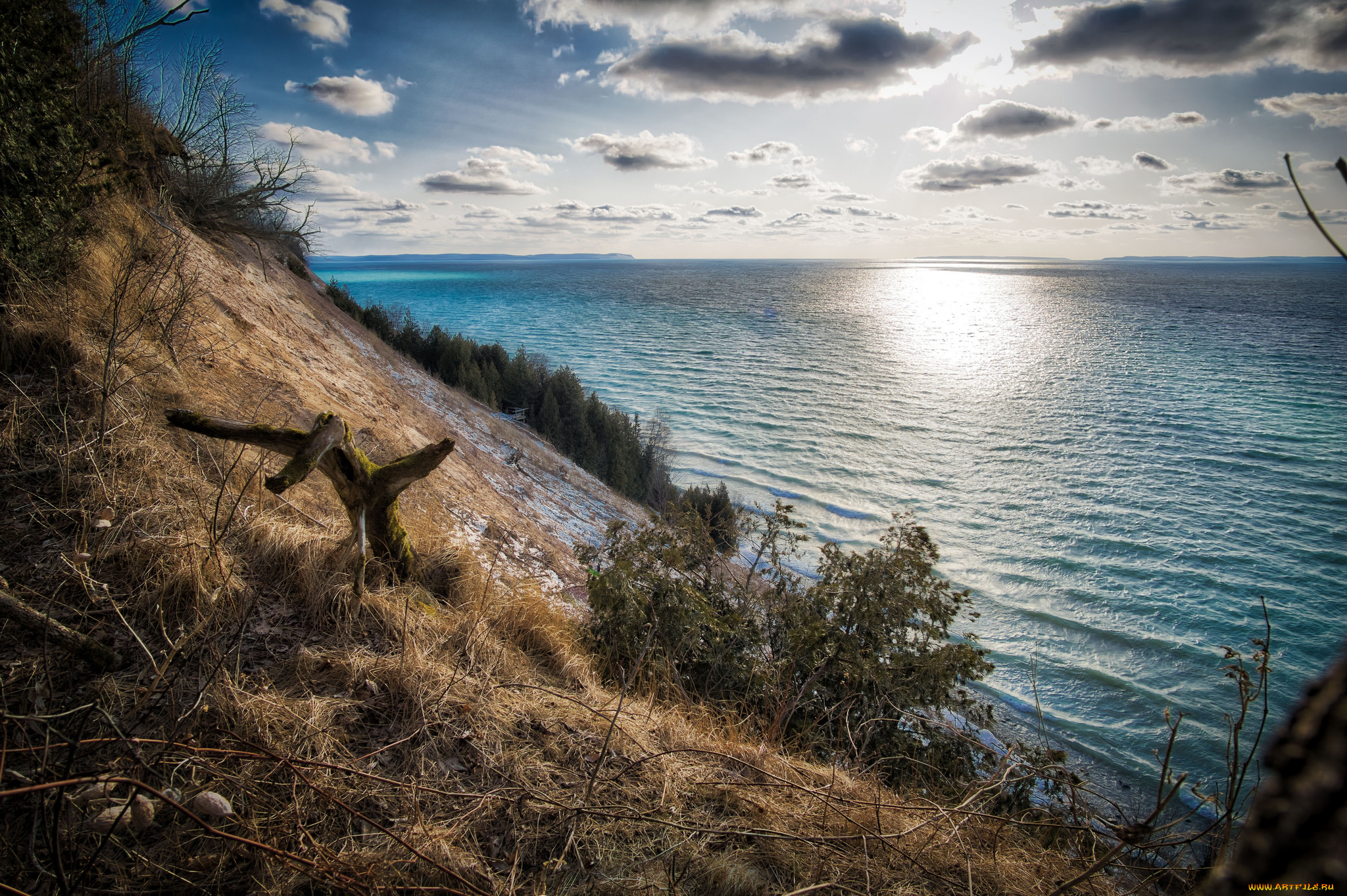 природа, побережье, простор