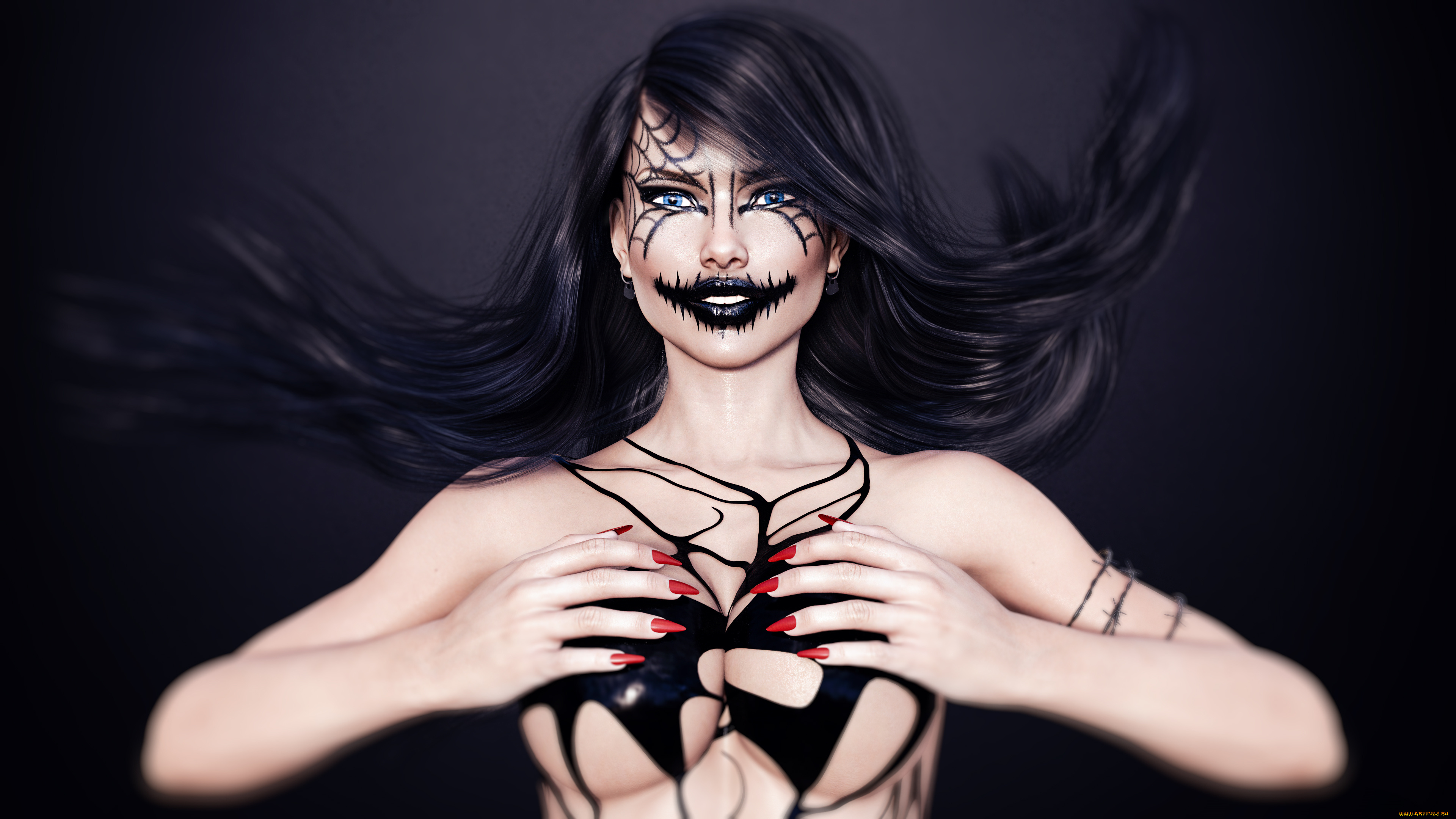 3д, графика, ужас, , horror, девушка