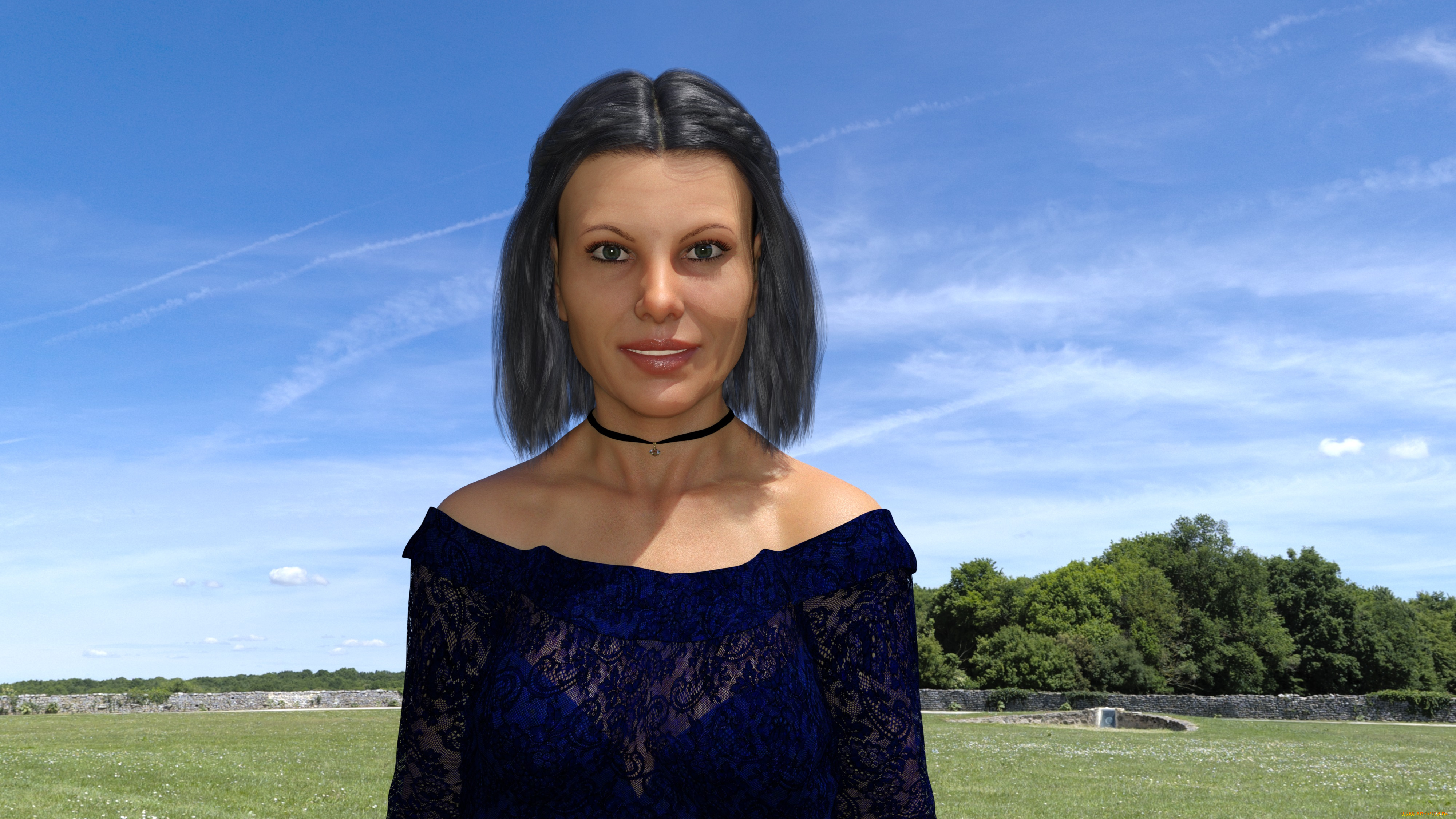 3д, графика, портрет, , portraits, фон, взгляд, девушка