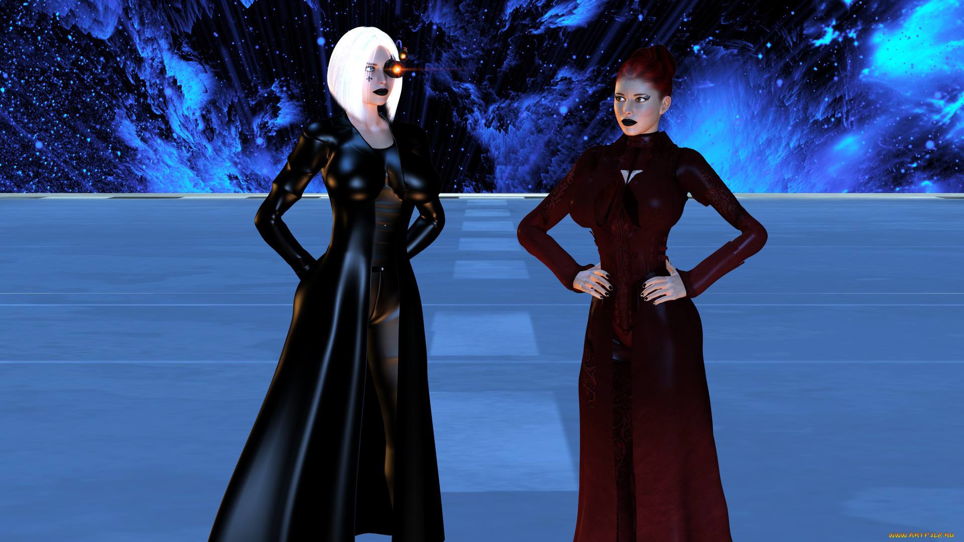 3д, графика, фантазия, , fantasy, девушки, фон, униформа