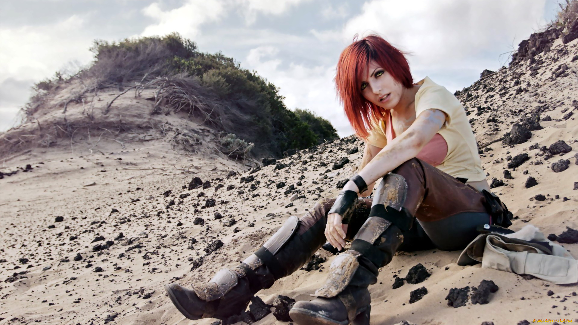 девушки, -, креатив, , косплей, lilith, костюм, рыжая, сапоги, yasemin, arslan