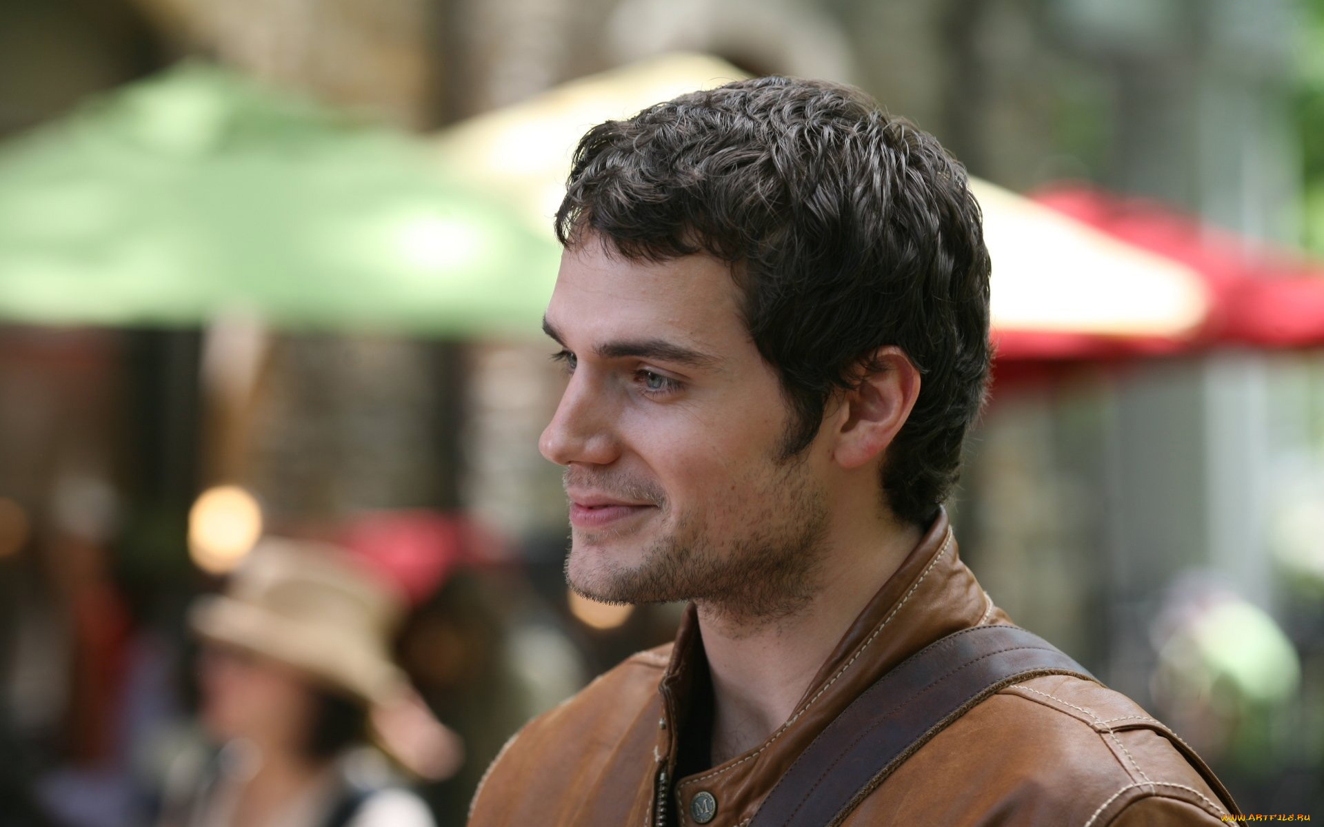 мужчины, henry, cavill, кожаная, куртка, улыбка