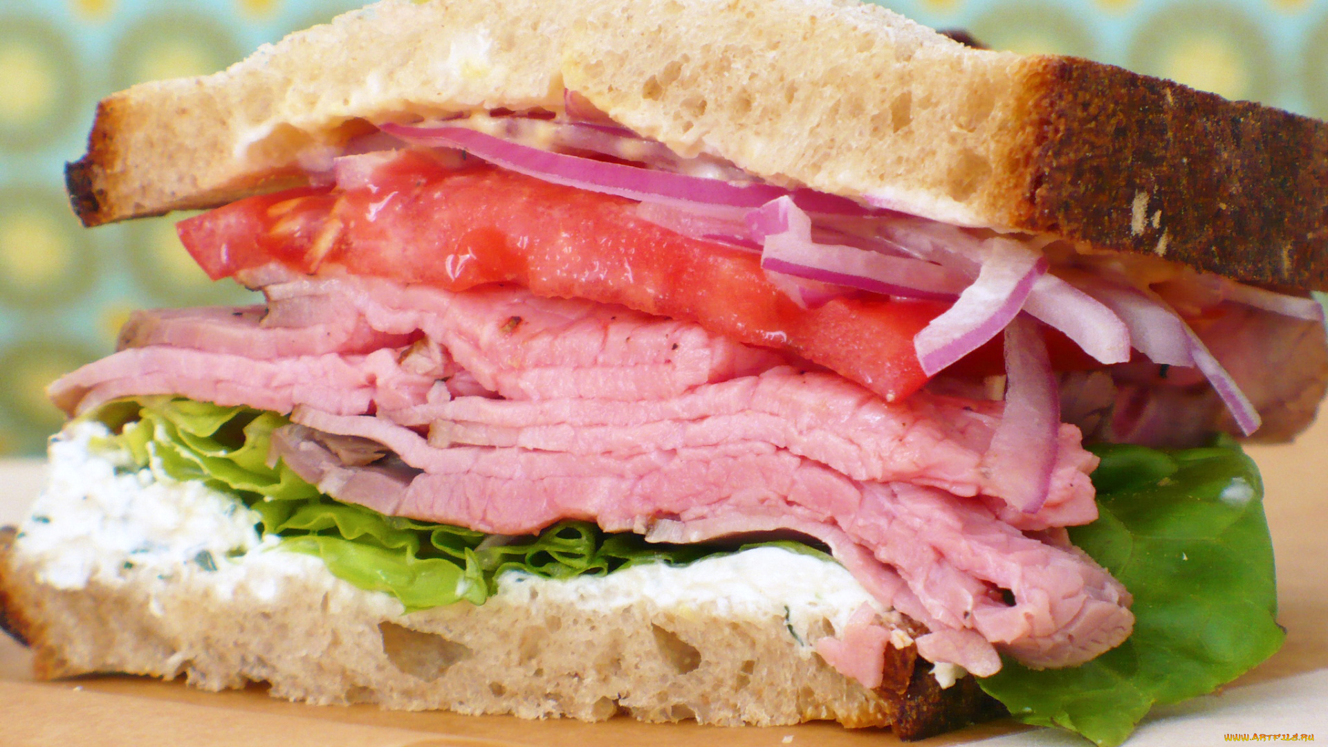 еда, бутерброды, , гамбургеры, , канапе, сэндвич, хлеб, лук, ветчина, помидоры