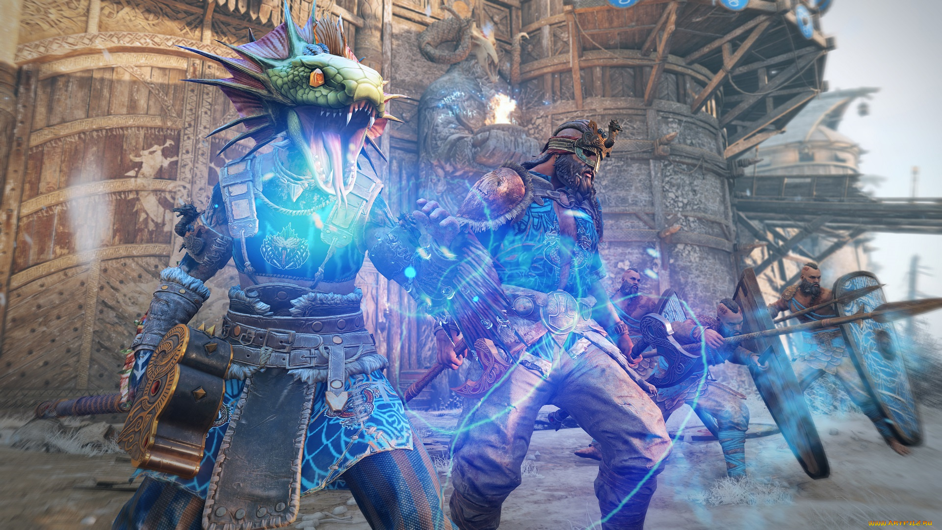 видео, игры, for, honor, , wrath, of, the, jormungandr, воины, существа, крепость