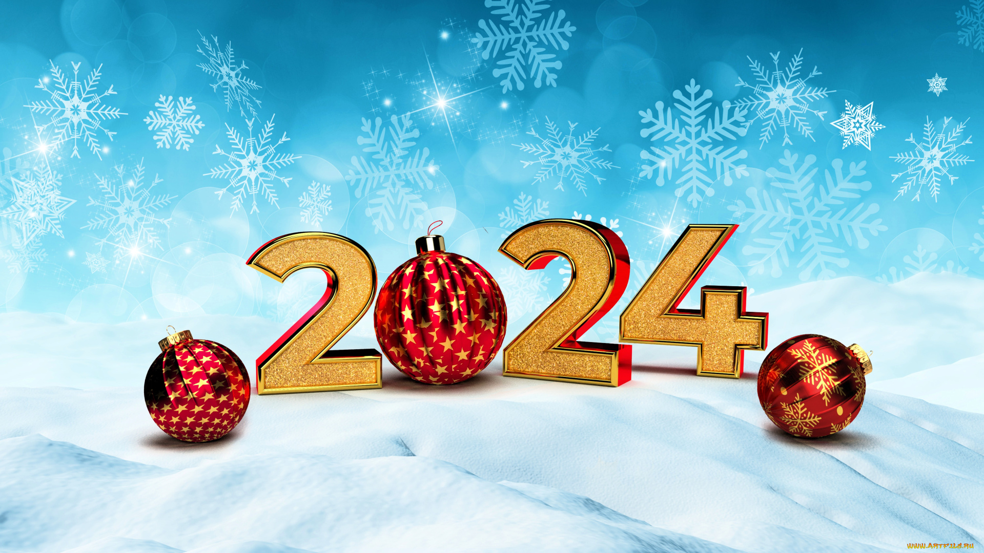 праздничные, -, разное, , новый, год, снежинки, год, цифры, шары