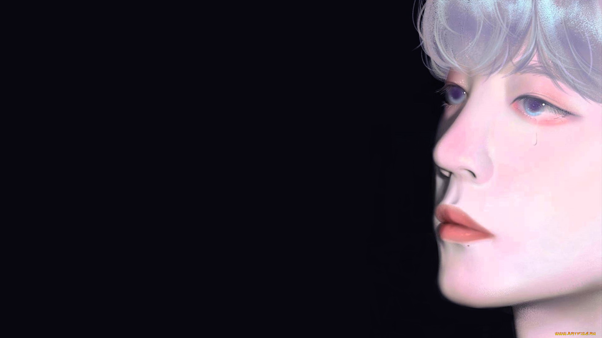 рисованное, люди, сяо, чжань, лицо