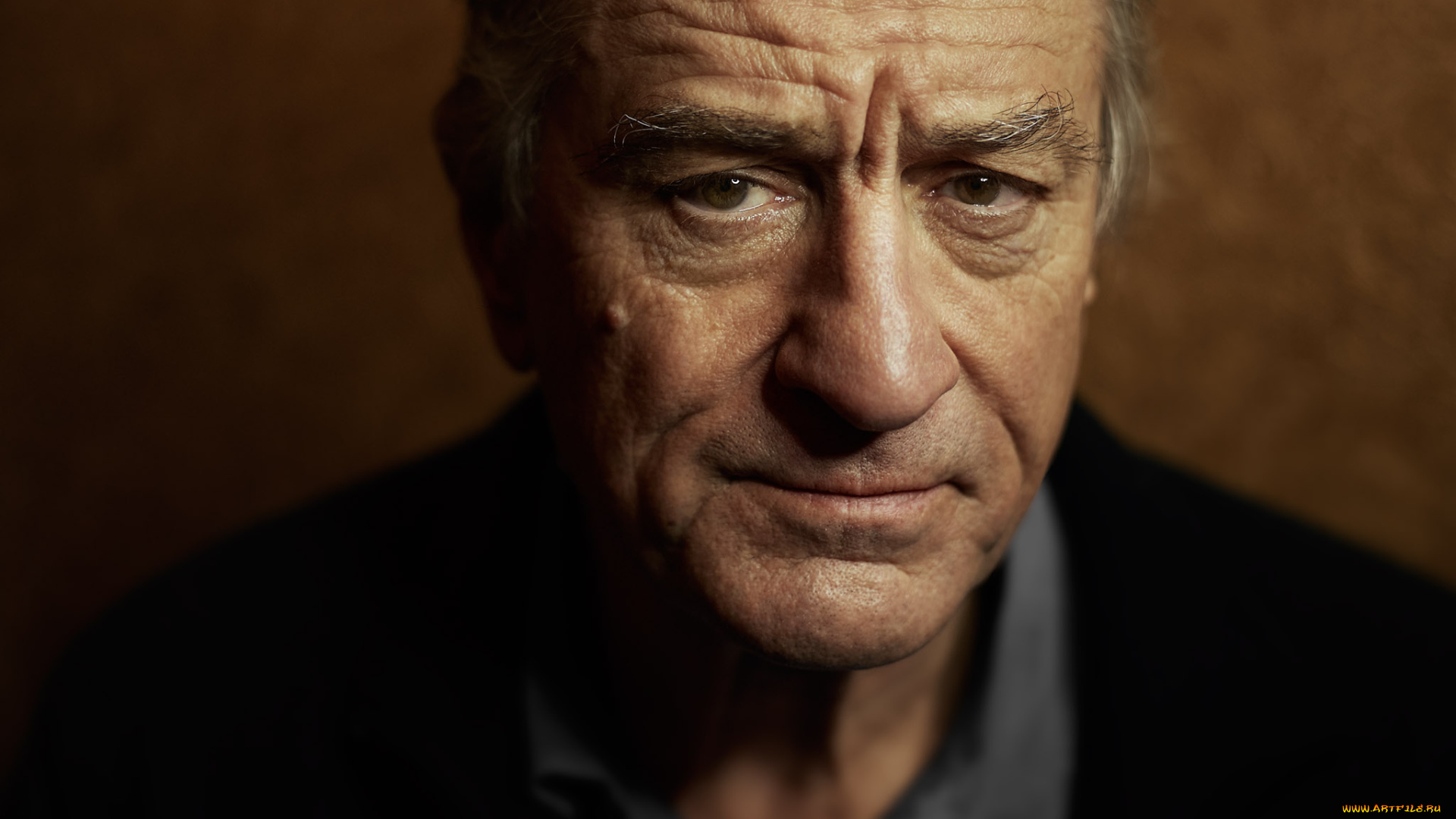 мужчины, robert, de, niro, актер, знаменитость, роберт, де, ниро, пожилые, люди, лица, глубина, резкости, портрет, крупным, планом, коричневый, фон, коричневые