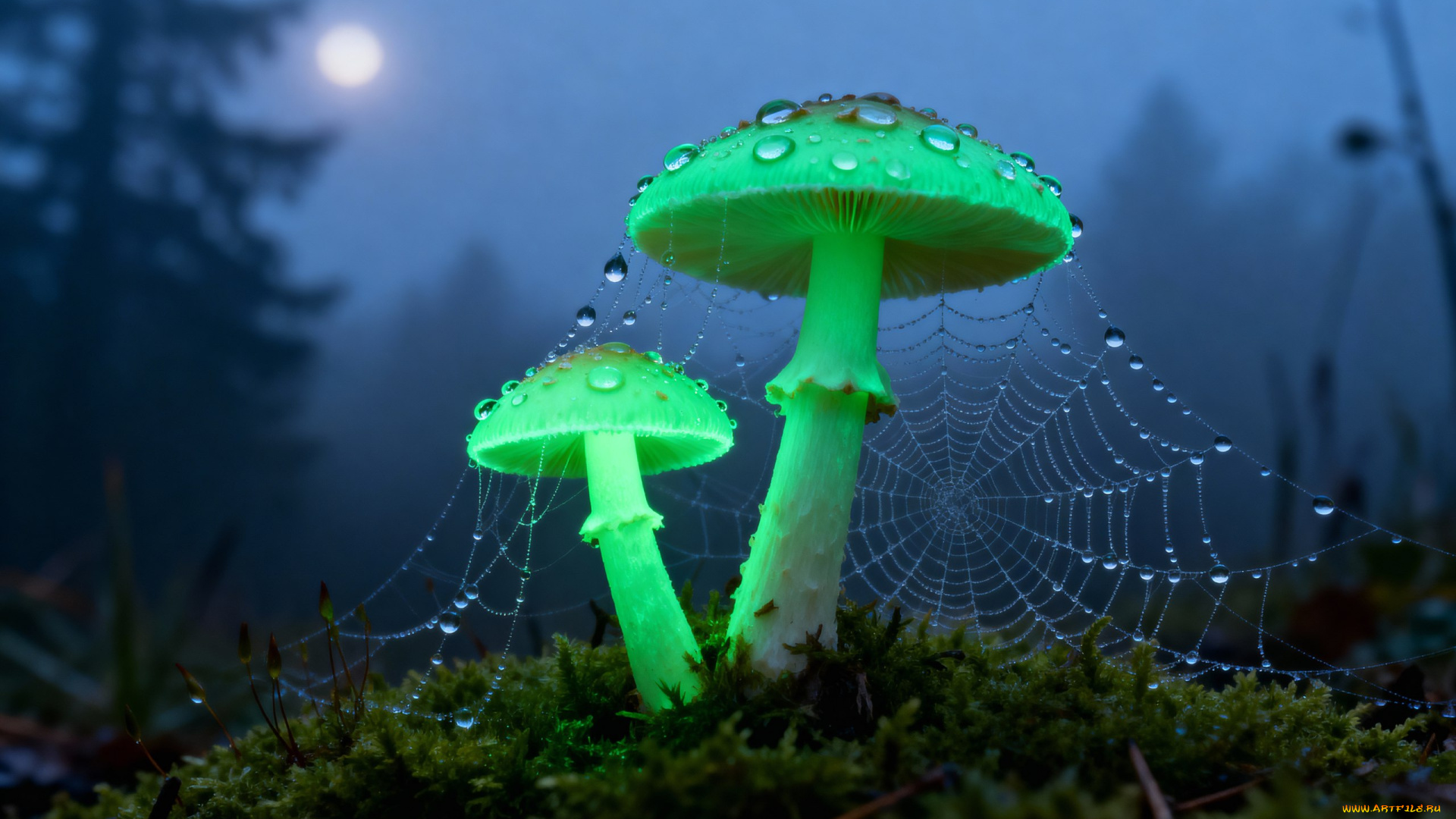 3д, графика, природа, , nature, грибы