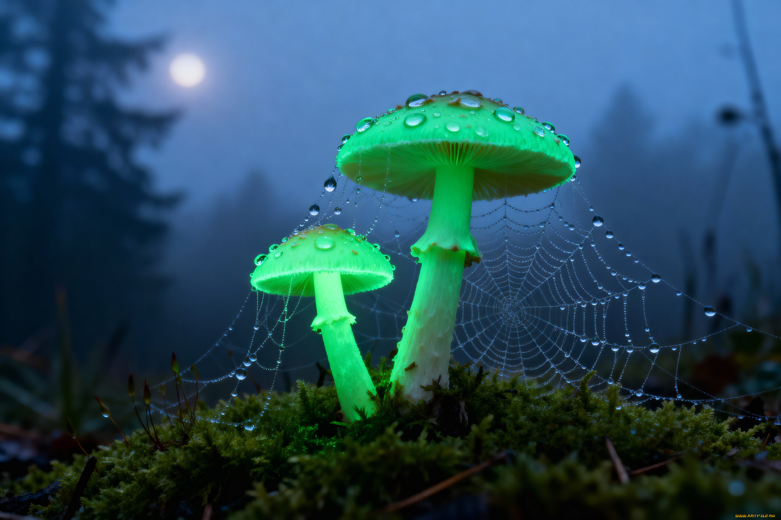 3д, графика, природа, , nature, грибы