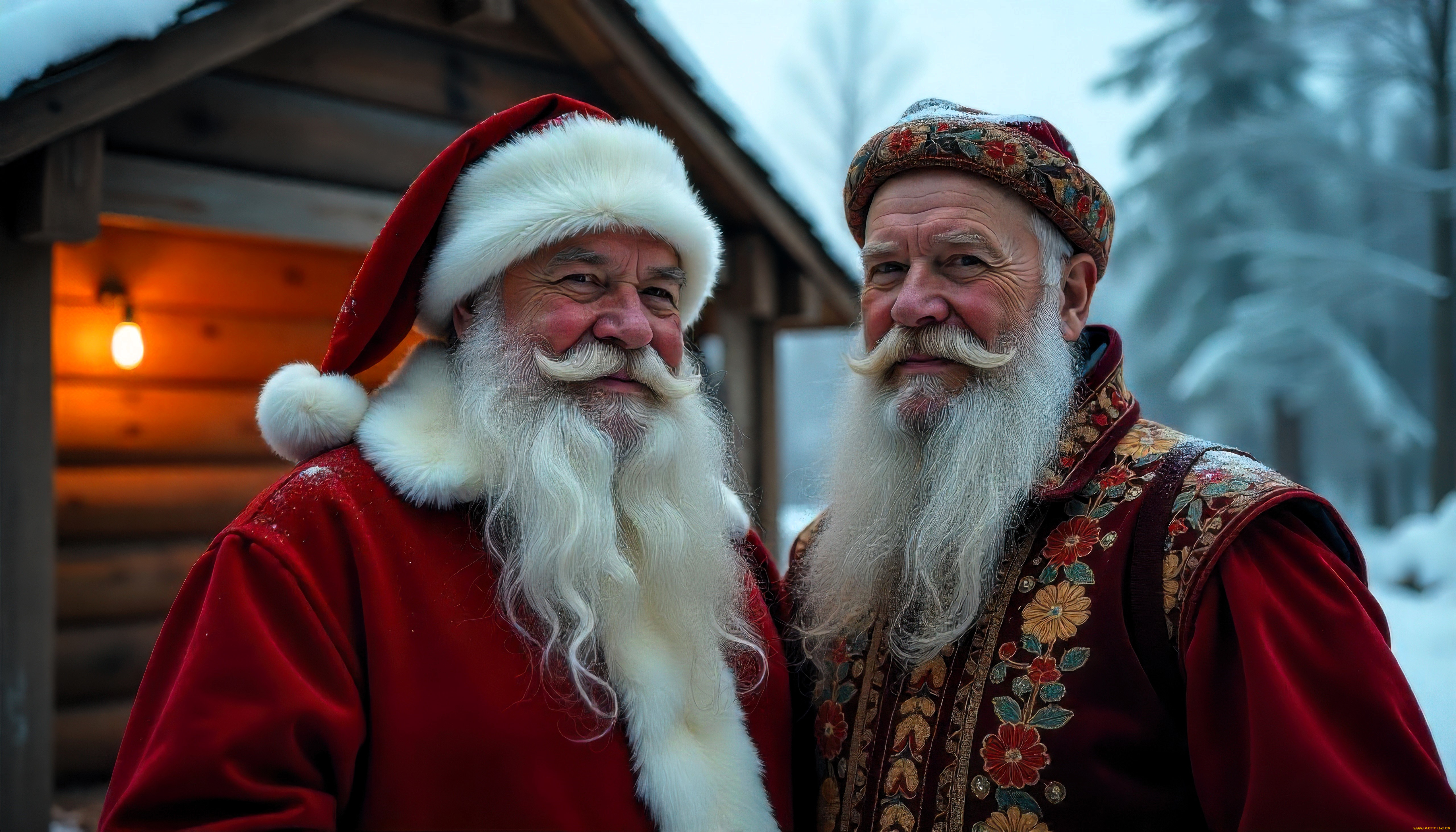 праздничные, дед, мороз, , санта, клаус, санта, клаусы, костюмы, зима, дом, снег